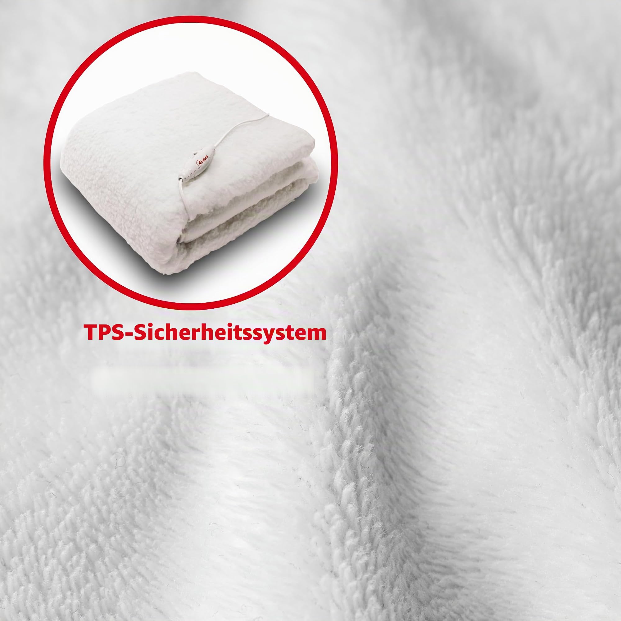 ARDES - AR415 Elektrischer Doppelbettwärmer MORPHEO - Wärmedecke einstellbare Temperatur - Doppelbettwärmer - Elektrische Heizdecke 100% Polyester, handwaschbar, Bianco