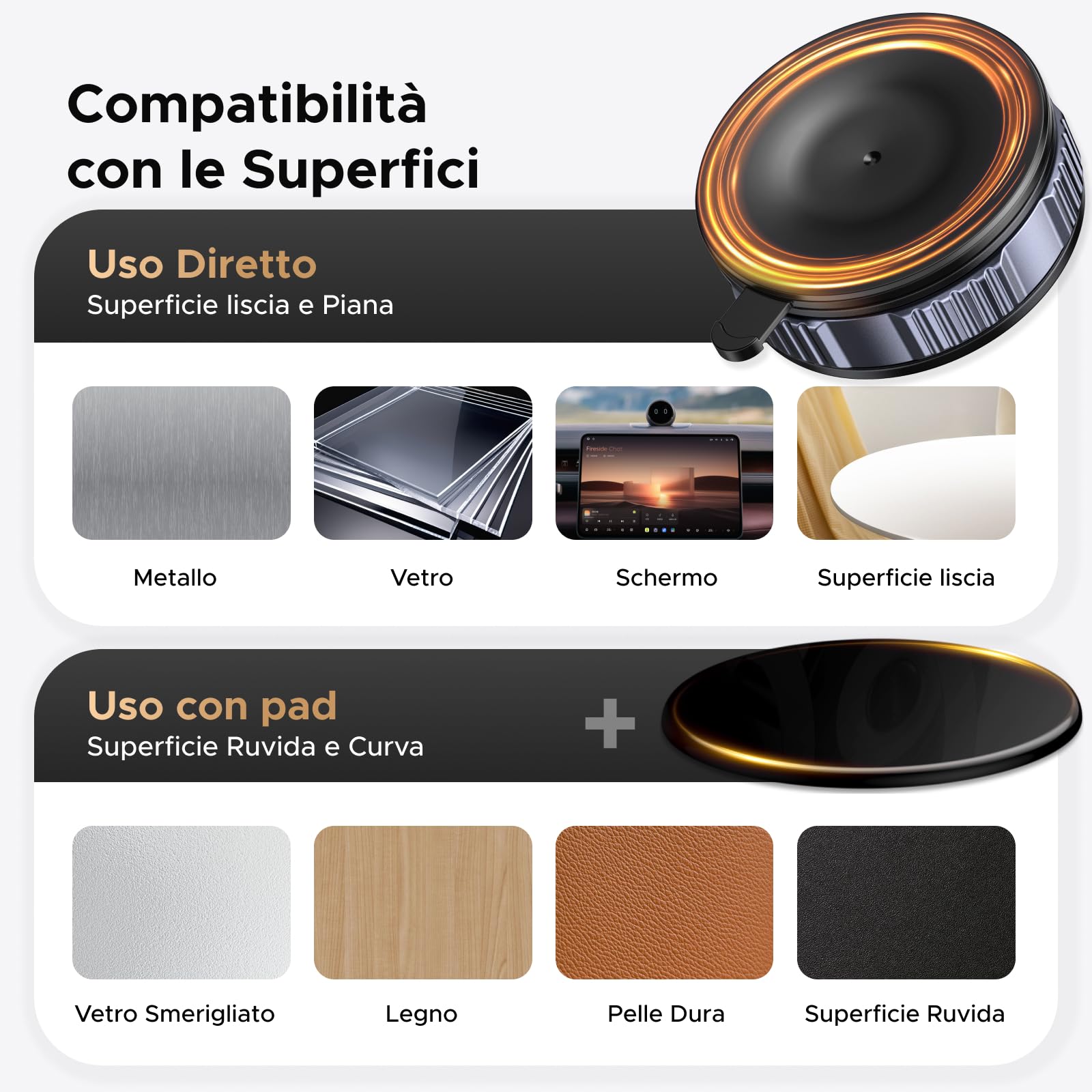 UGREEN Supporto Telefono Auto Magnetico MagSafe con Aspirazione a Vuoto, Supporta Oltre 20KGF, Pieghevole 360°, Compatibile con iPhone 17-12 Pro Max, per Scene Multiple
