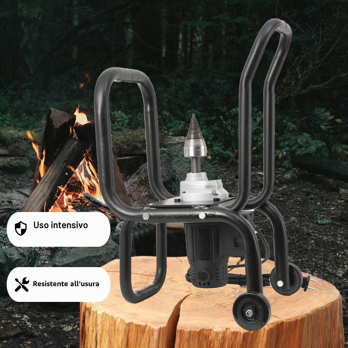 Spaccalegna Elettrico 2000W per Legno Massiccio Taglia Legna, Punta Spaccalegna per Legna da Ardere Spacca Legna da 220 V, Max. fino a 20cm di Diametro Tronchi