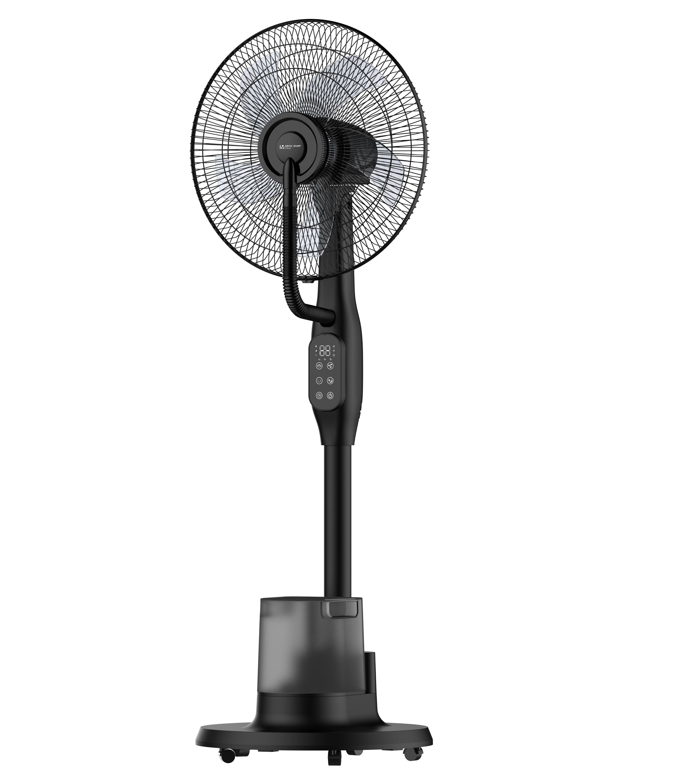 Megashopitalia Ventilatore a Piantana con Nebulizzatore 90 W, Oscillazione e Timer Fino a 24 Ore