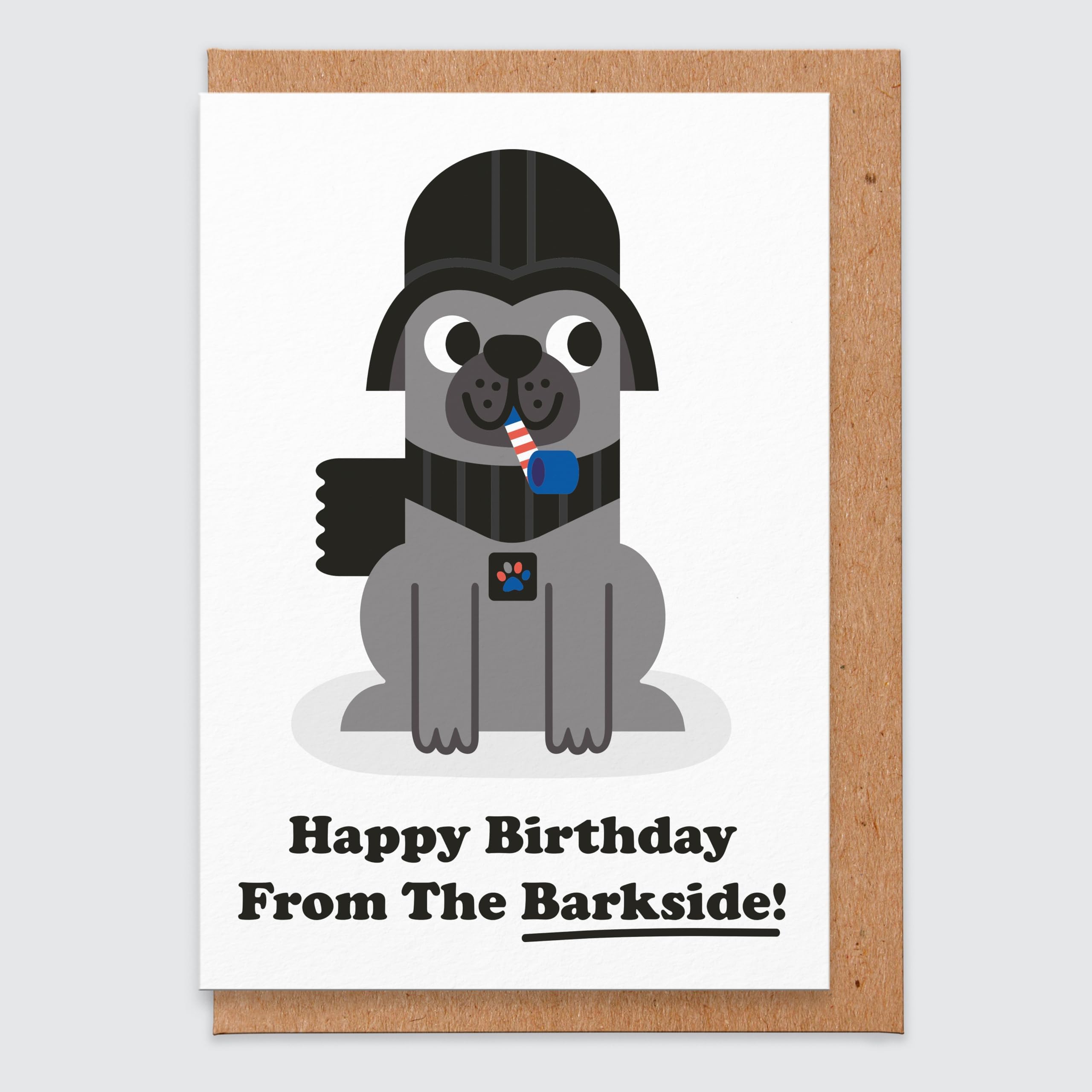 Birthday Card for Him - Geeky Birthday Card - Sci-fi - Happy Birthday from The Barkside - Nerdy Birthday - Dog Birthday Card - Pug Gifts - Funny Birthday Card - for Him - Dad - Boyfriend