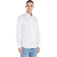 Tommy Hilfiger Camicia Uomo Maniche Lunghe, Bianco (Bright White)
