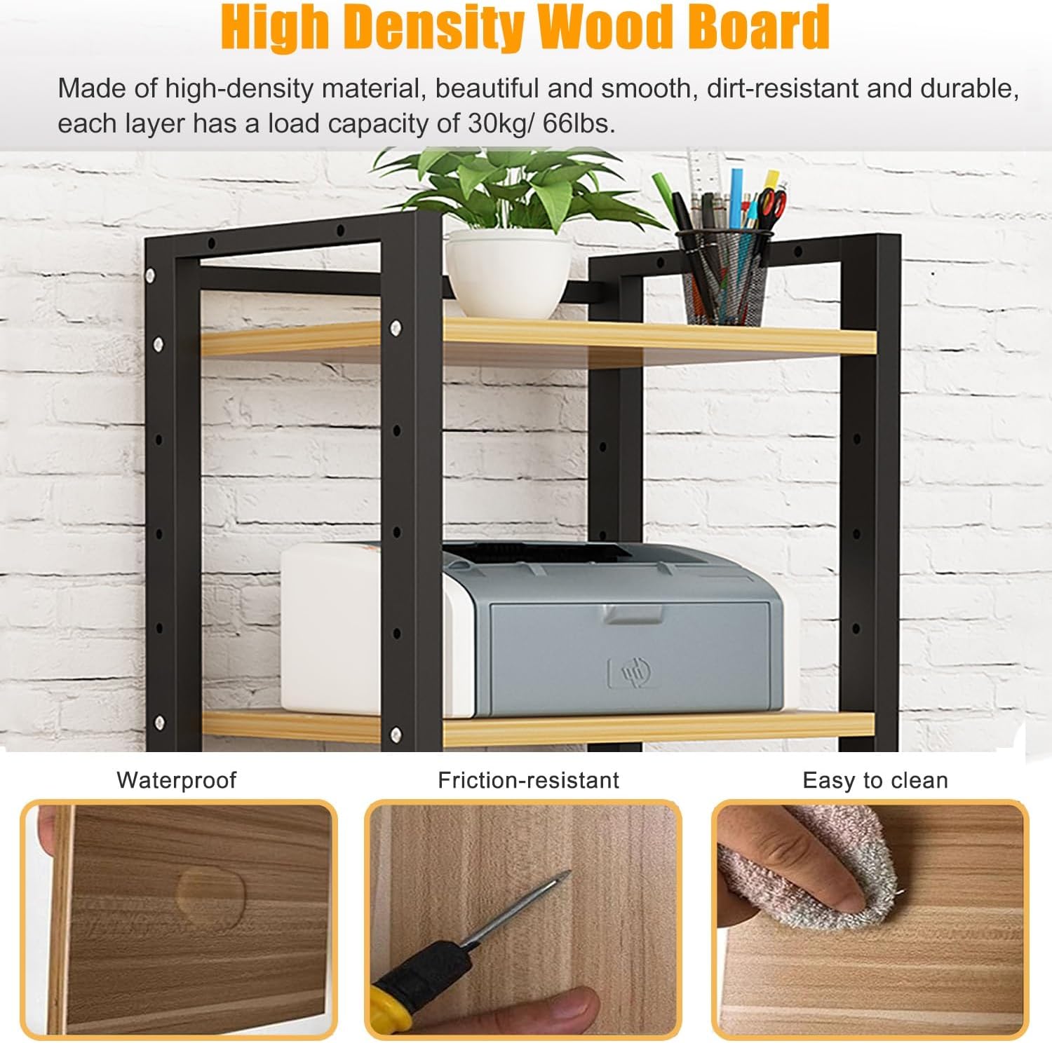 7-tier Av Media Stand, Audio Rack With Adjustable Shelves, Stereo Racks And Stands With Wheels, Stereo Rack For Home, Office, Theater(A)