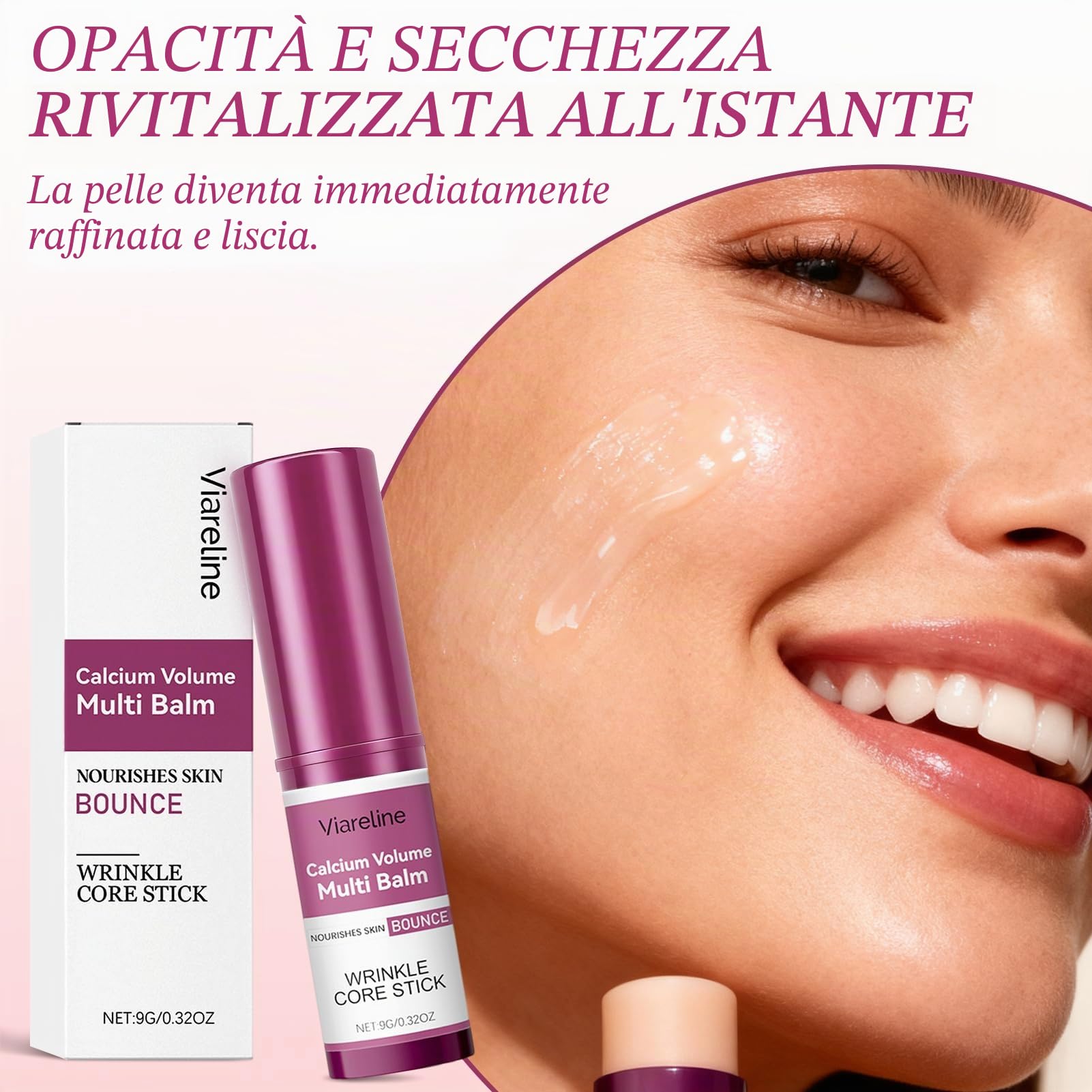 Calcium Volume Multi Balm, Calcium Multi Balm Stick, Crema di Calcio Anti-Invecchiamento, Stick Coreano Viso Antirughe, Sticks di Calcio Idratanti per Occhi, Viso, Collo