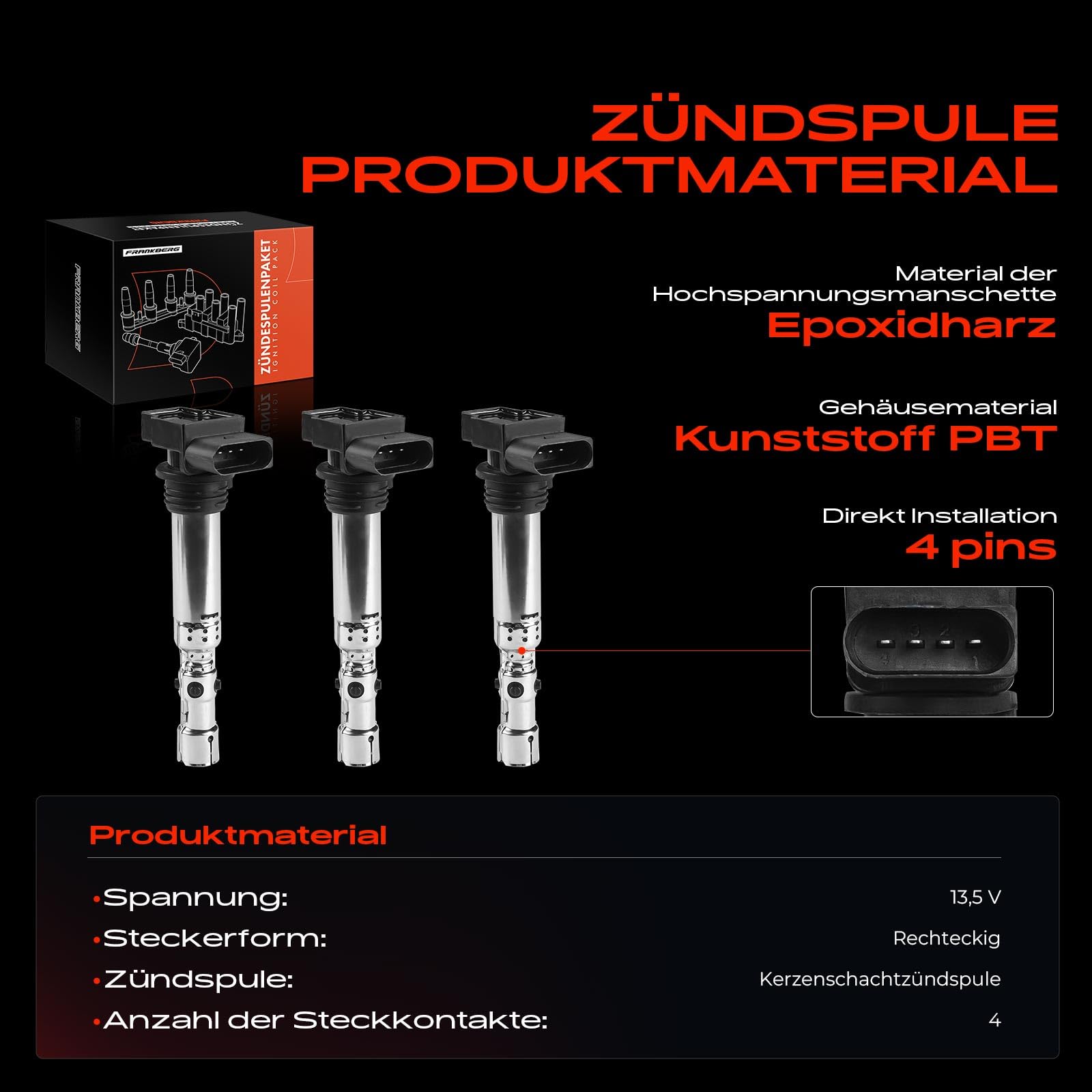 Frankberg 3x Zündspule 03D905105A