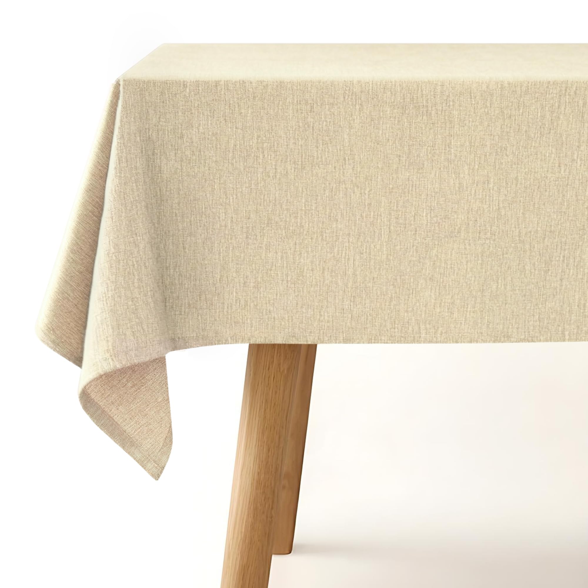 Nappe anti-taches effet lin imperméable LAN&LAN lavable d'un coup d'éponge pour intérieur