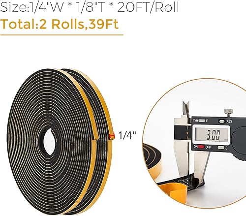 Vista 59 de Ravinte Tira de sellado de puerta de burlete de 3 "x 1/8" x 10FT - Blanco