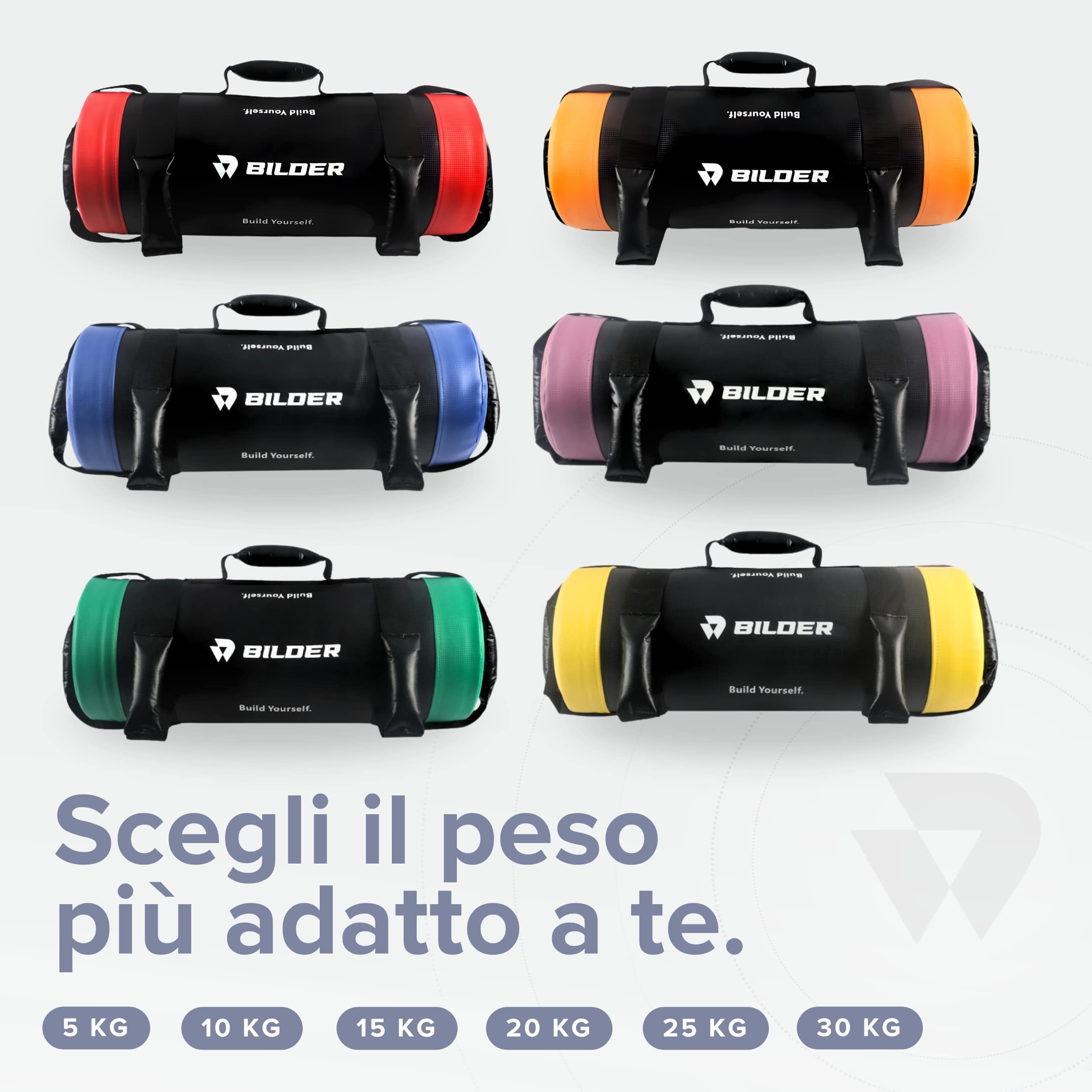 BILDER - Powerbag Compatto 5 Kg con Sabbia Metallica, Sandbag Fitness per Forza, Resistenza e Core Training, Sacco Pesi Palestra con Maniglie Multiple, Attrezzi Palestra Casa per Allenamento Completo