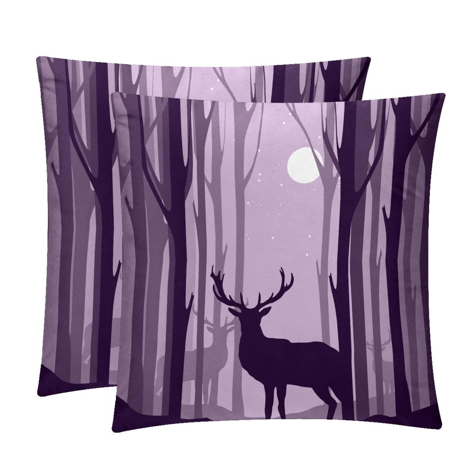 Housses de coussin lombaire douces et confortables TBOUOBT imprimé lune forêt