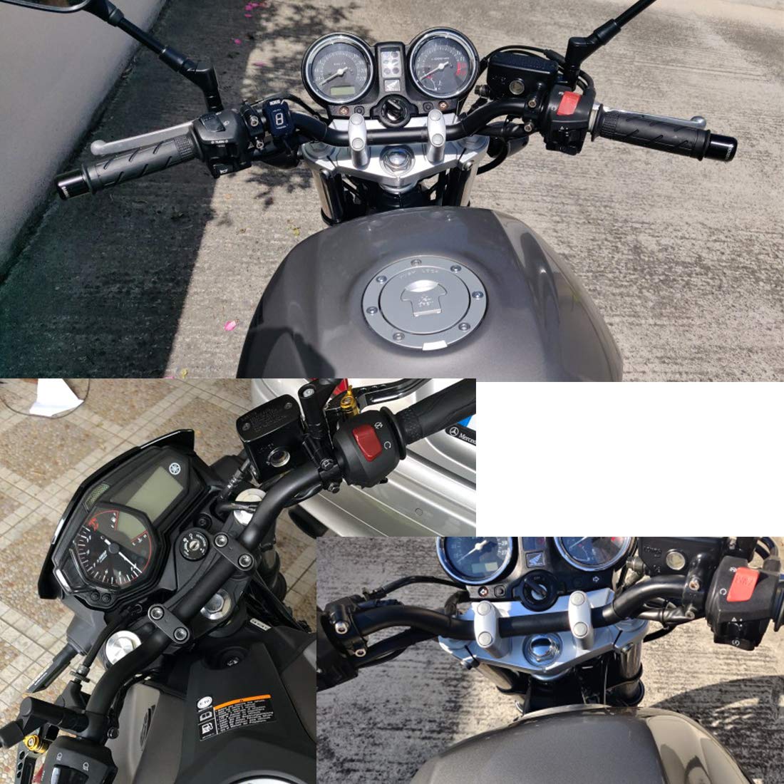 Motorradlenker 7/8 ", 22mm Retro Lenker (Schwarz)