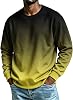 Sudadera ombre para hombre, cuello redondo, manga larga, degradado 1