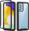 seacosmo Samsung A52 Case, Full Body Shockproof Cover [with Built-in Screen Protector] Slim Fit Bumper Protective Case for Samsung Galaxy A52 4G 5G- BlackClear