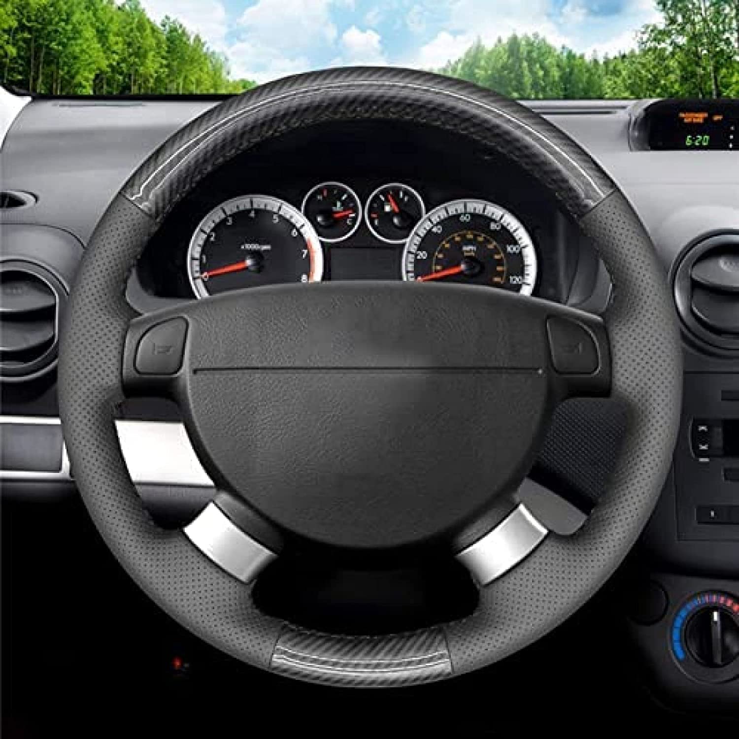 abrupt Pokrowiec na kierownicę samochodu Buick Excelle Daewoo Gentra Lacetti, pokrowiec na kierownicę samochodu, oddychający, odporny na zużycie, pokrowce na kierownicę akcesoria do wnętrza samochodu