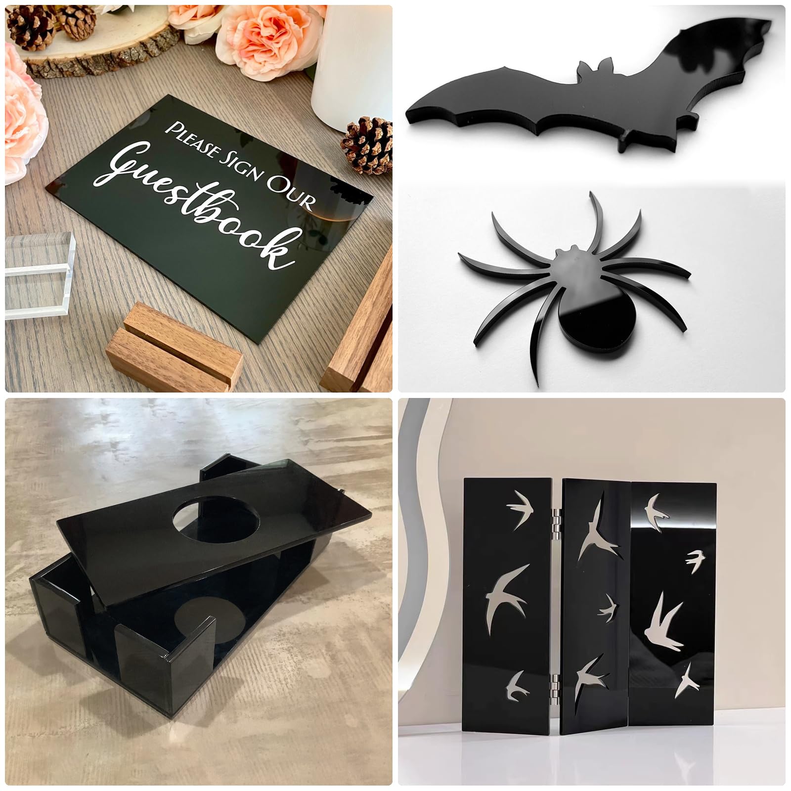 Black Acrylic Sheets - 10 Pack 12x16" -7