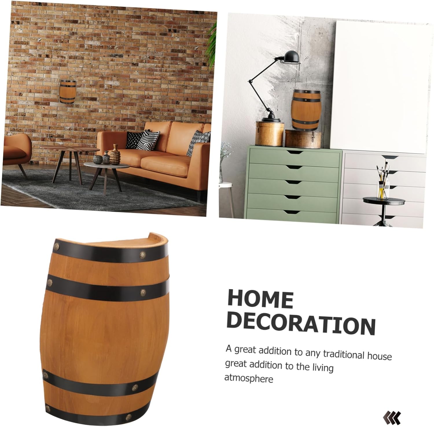 Cabilock Unique Wine Bar Decor Wine Barrel for Living Room Aging Bar Decorative