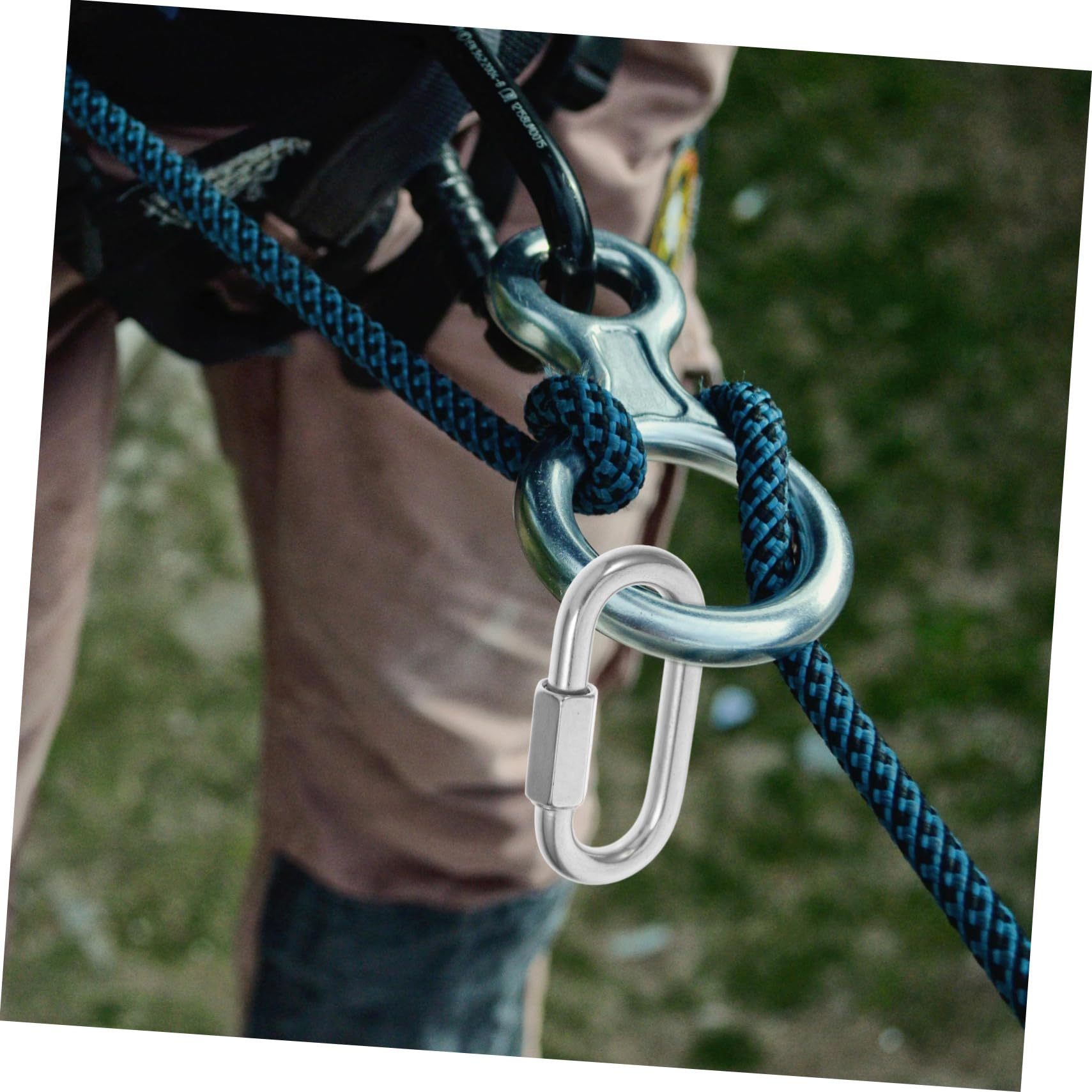 Conector de Cadena en Forma de D de Acero Inoxidable 10 Piezas | Cierre Rápido, Acabado Plata, Uso en Montaje y Aviación, Conexión Segura y Resistente
