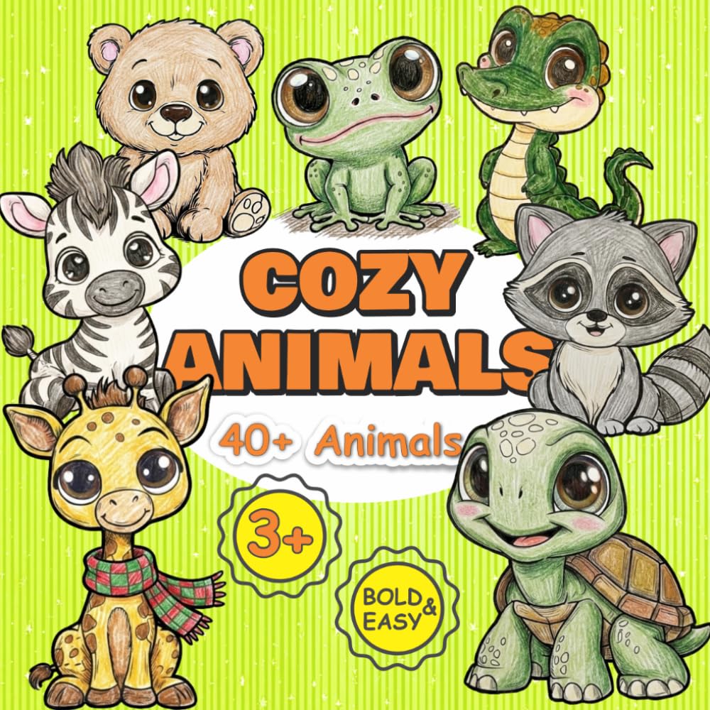 Cozy Critters: Bold and Easy Nature's World Coloring Book: Perfect for Kids Ages 3-6, Toddlers and Preschoolers (Nature's World: Bold and Easy Coloring)