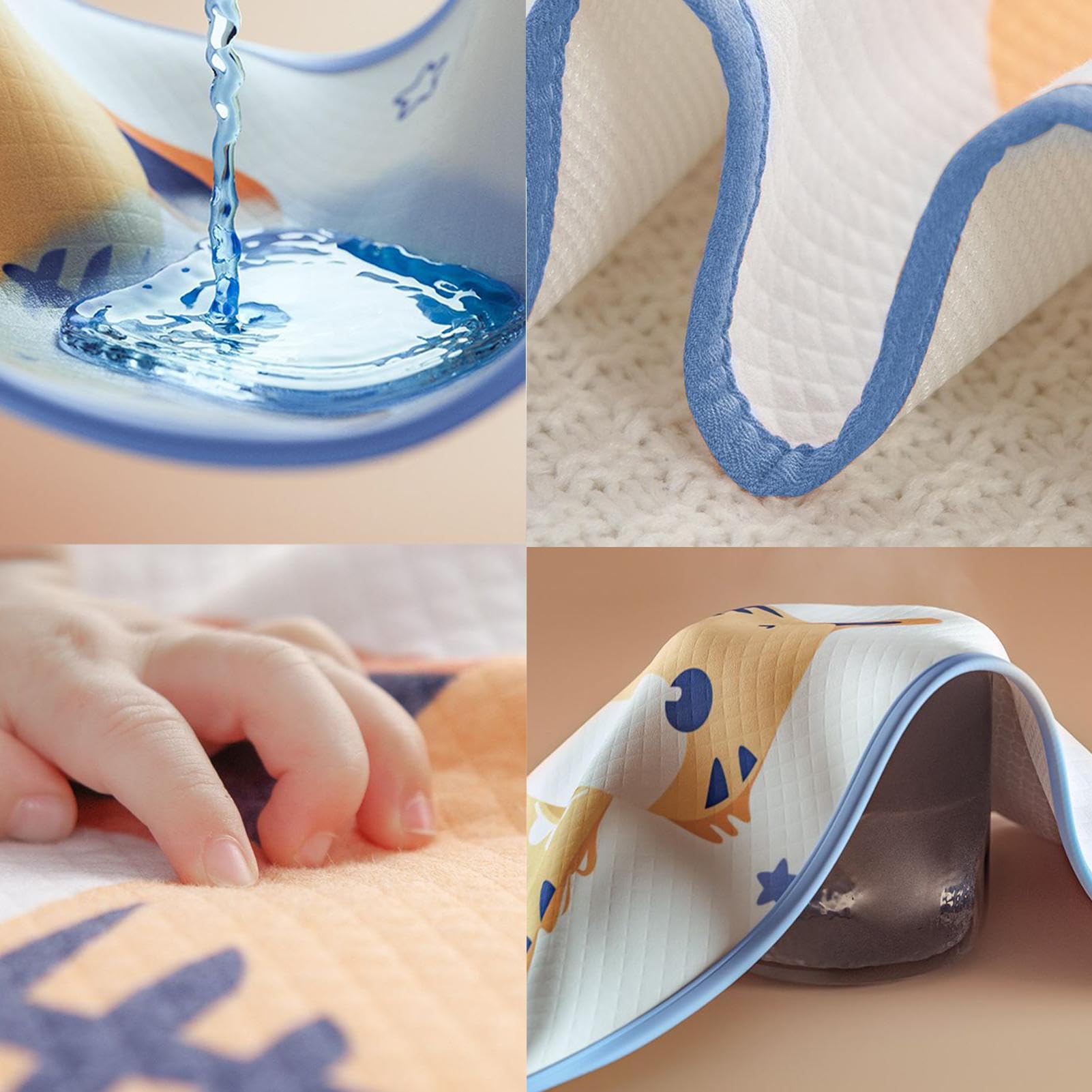 Coprimaterasso impermeabile riutilizzabile per bambini, 100 x 60 cm, ad alta assorbenza, a prova di perdite, morbido, per culla, letti singoli e letti matrimoniali