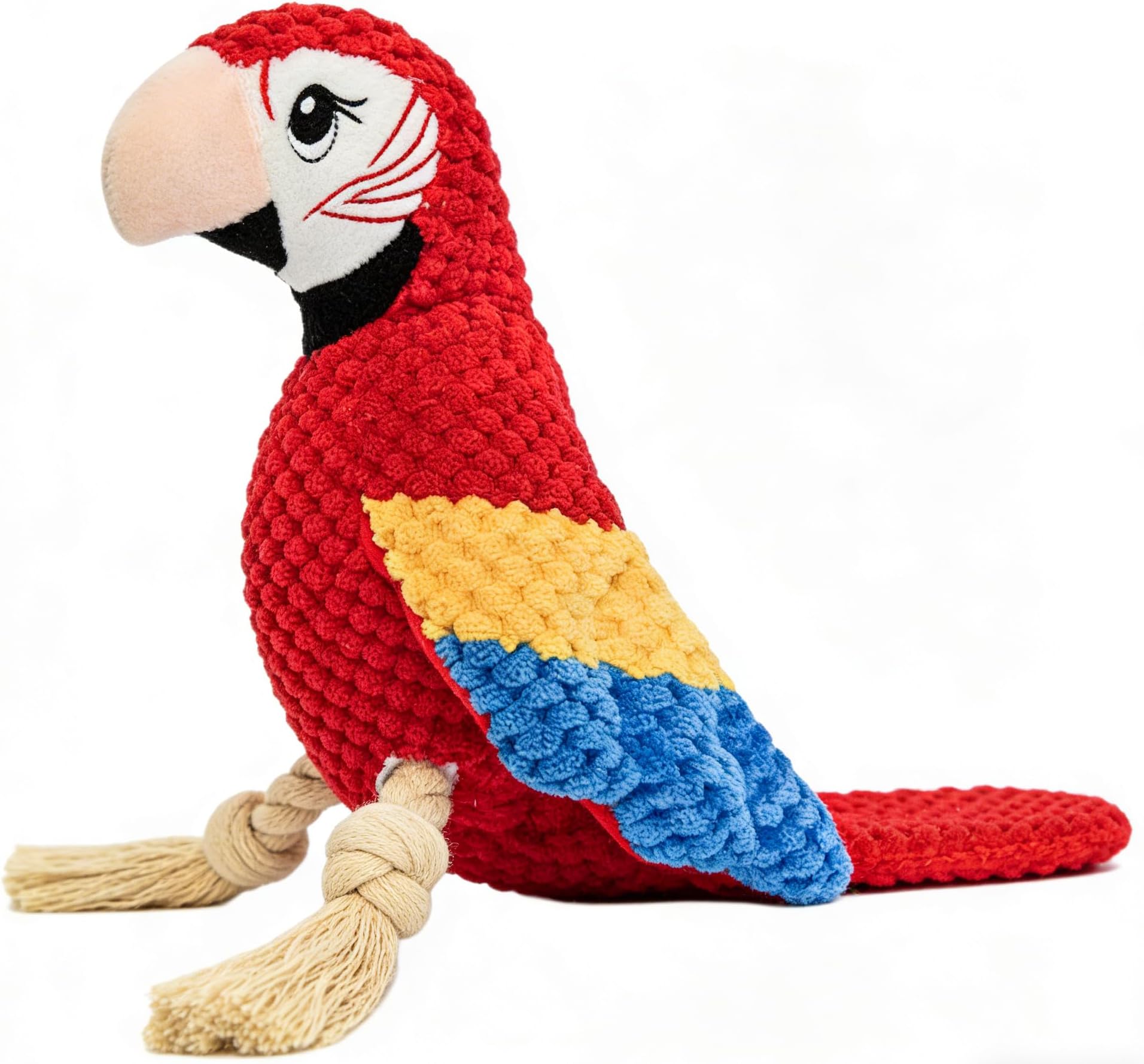 Dog Chew Toys & Parrot Plush Figurines, Pet Interactive Playthings for Teething Puppies & Birds, Safe Entertainment Toys for Pets