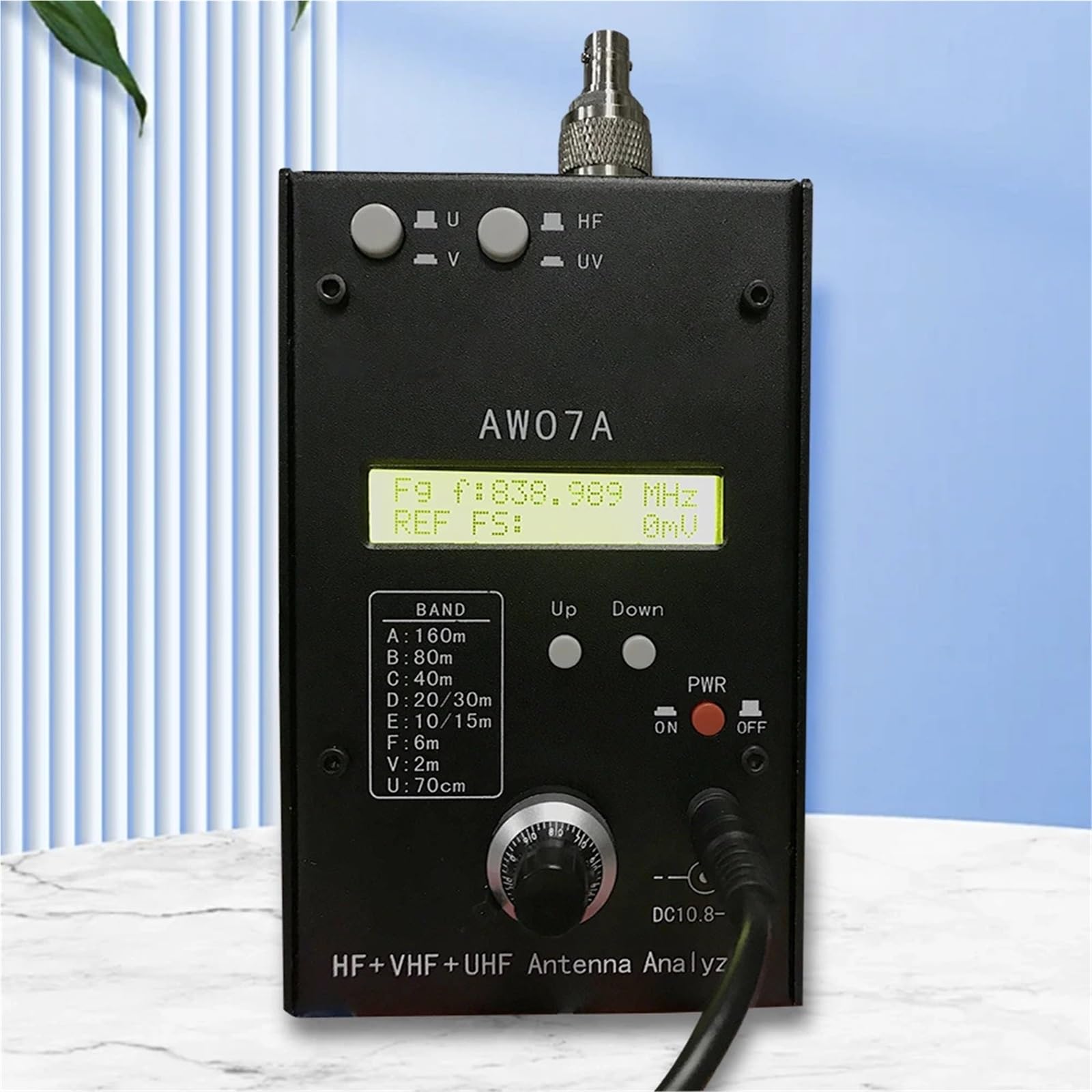 Analizator sieci, HF/VHF/UHF AW07A 1,5-470MHZ 160 M HF + UV Analizatory widma Narzędzie pomiarowe SWR Analizator antenowy z SWR od 1,0 do 9,99 dla radia amatorskiego