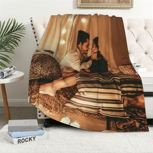 Miniatura 2 de WNNNS Manta personalizada con 1 foto personalizada para San Valentín, cumpleaños, regalos personalizados para el día de San Valentín para pareja,