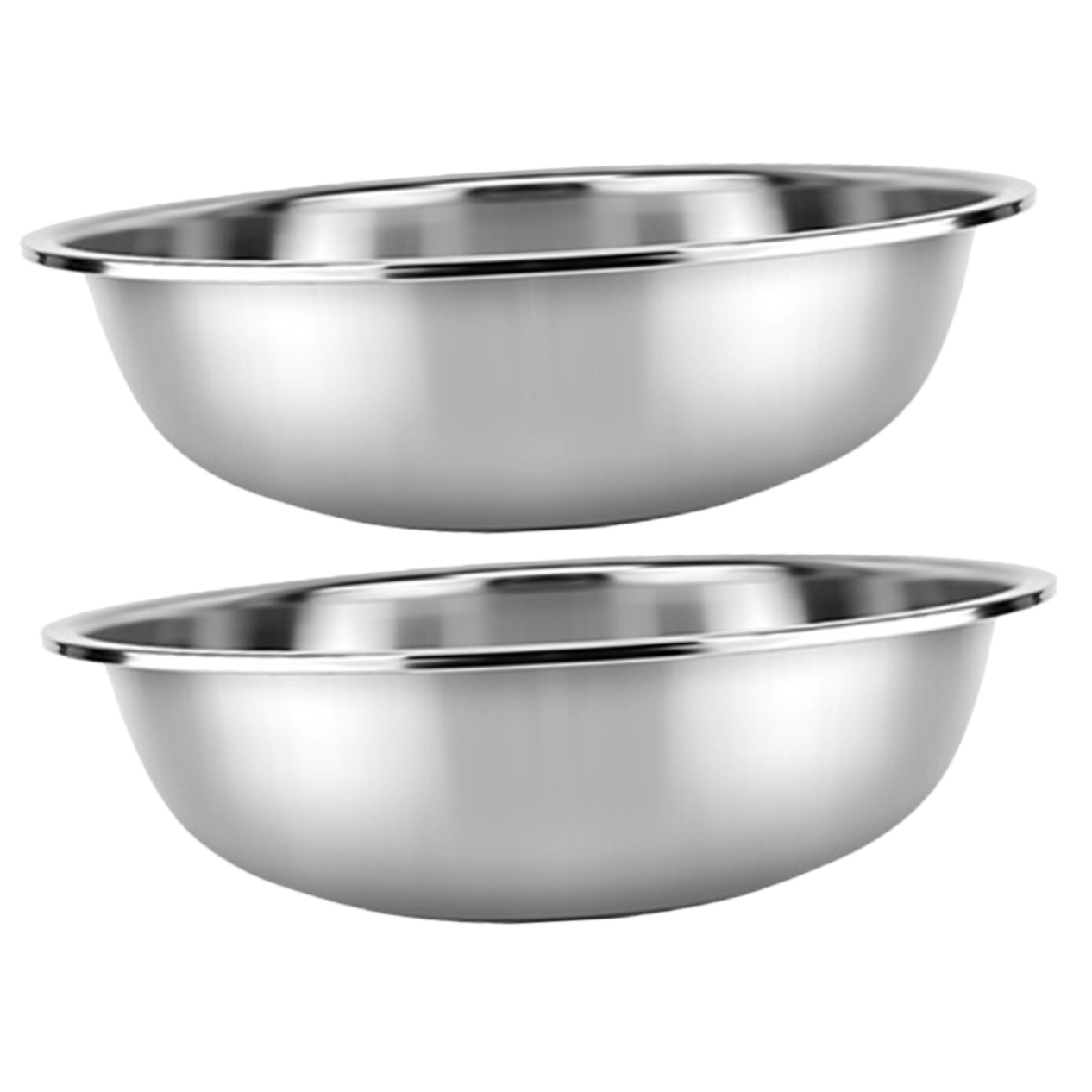 Set de 2 Tazones de Acero Inoxidable para Lavar Verduras 30x30x8 cm miniatura 7