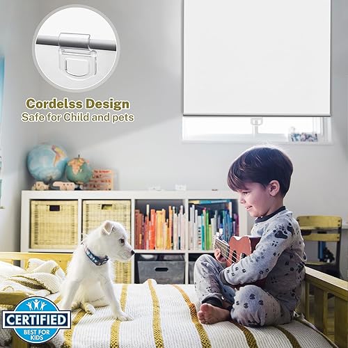 Miniatura 3 de Moonice Persianas enrollables sin cordón para ventana, persianas enrollables con aislamiento térmico enrollables para el hogar, oficina, sala de