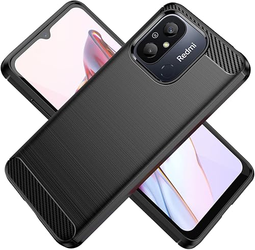 KOARWVC Funda de teléfono para Redmi 12C, Redmi 11APoco C55 22120RN86G Funda de fibra de carbono a prueba de golpes resistente resistente