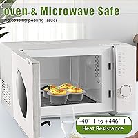 Vista 5 de Silicone Egg Bite Molds- 4 Cups Air Fryer Egg Mold, Silicone Egg Molds Ideal For Muffins, Cakes, Pies, Breads (2 Pcs Red + Gray)