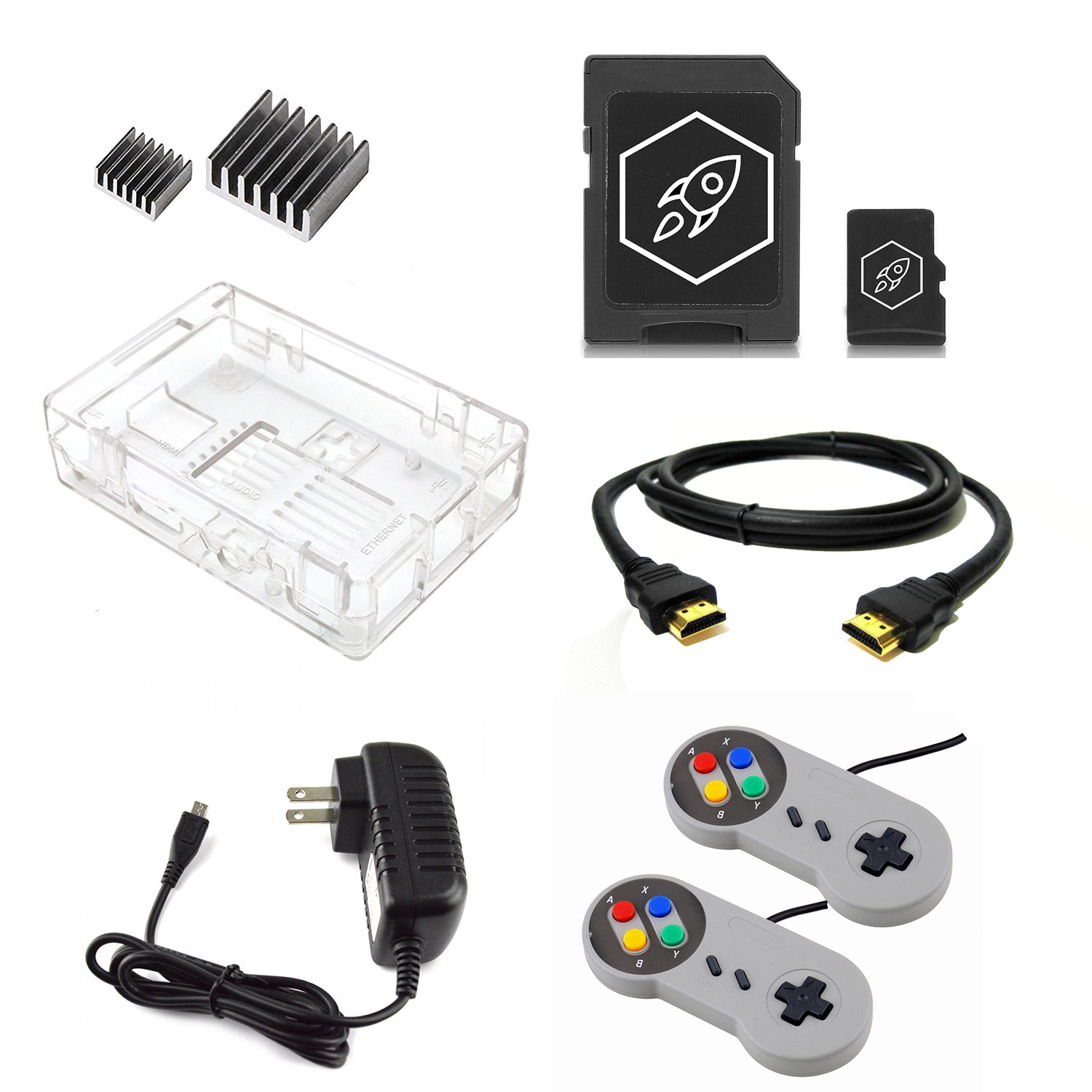 Raspberry pi 3 Retro Gaming Kit with USB Gamepads for Retropie Recalbox RetroArch and Emulation Station