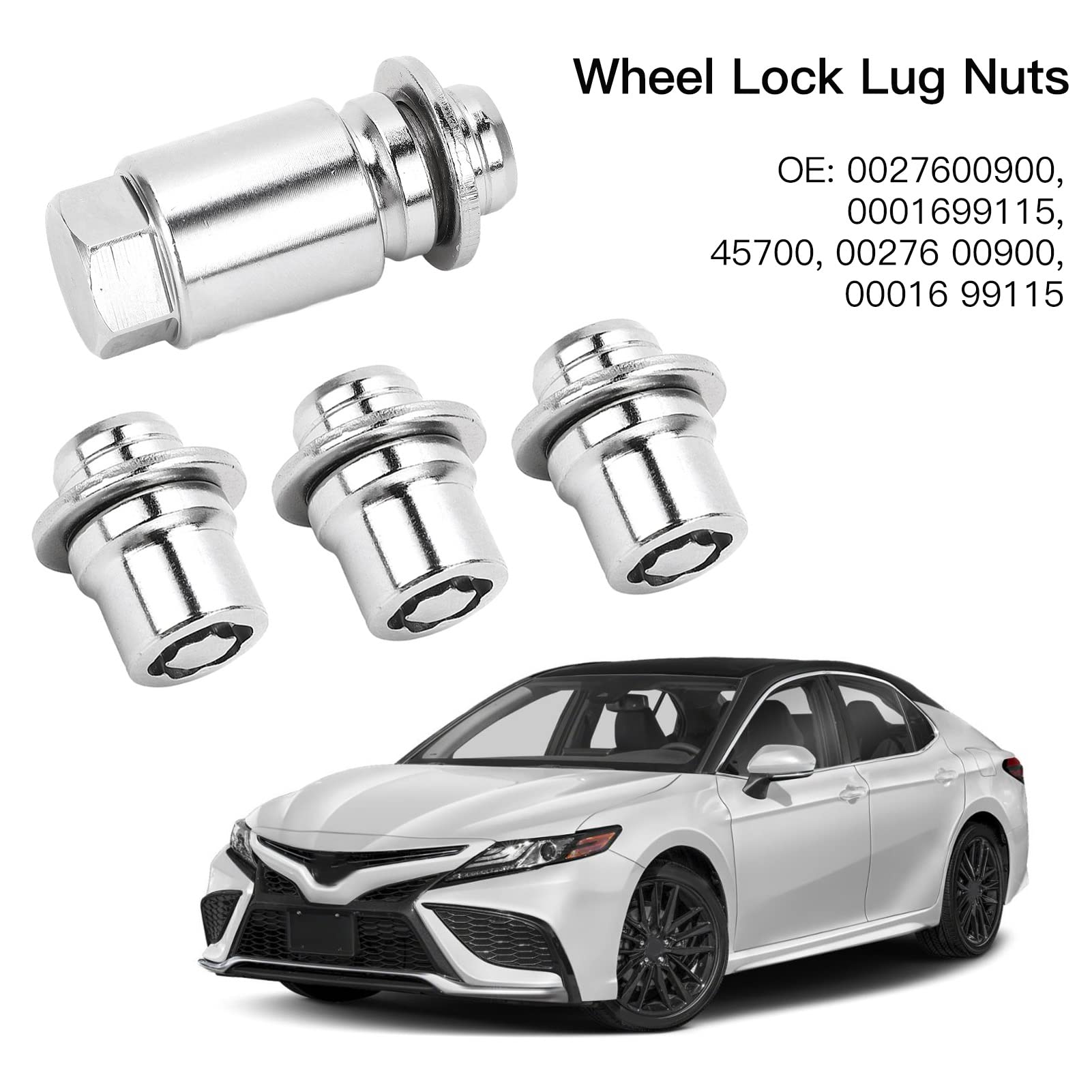 Juego de Tuercas de Bloqueo de Rueda M12 X 1,5 para Toyota Camry Tacoma Corolla Highlander Avalon RAV4 Sienna Venza Celica Prius Matrix CHR Mirai 00276-00900 Tuercas de