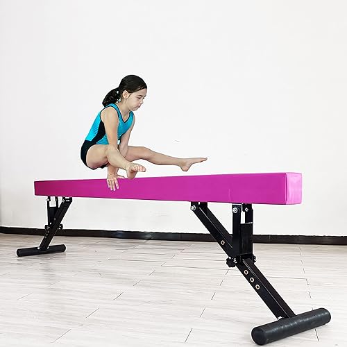 Miniatura 28 de Viga balana ajustable para niños, haz de gimnasia de 8 pies, haz de piso alto y bajo para todos los niveles de gimnasia, equipo de gimnasia Aurora