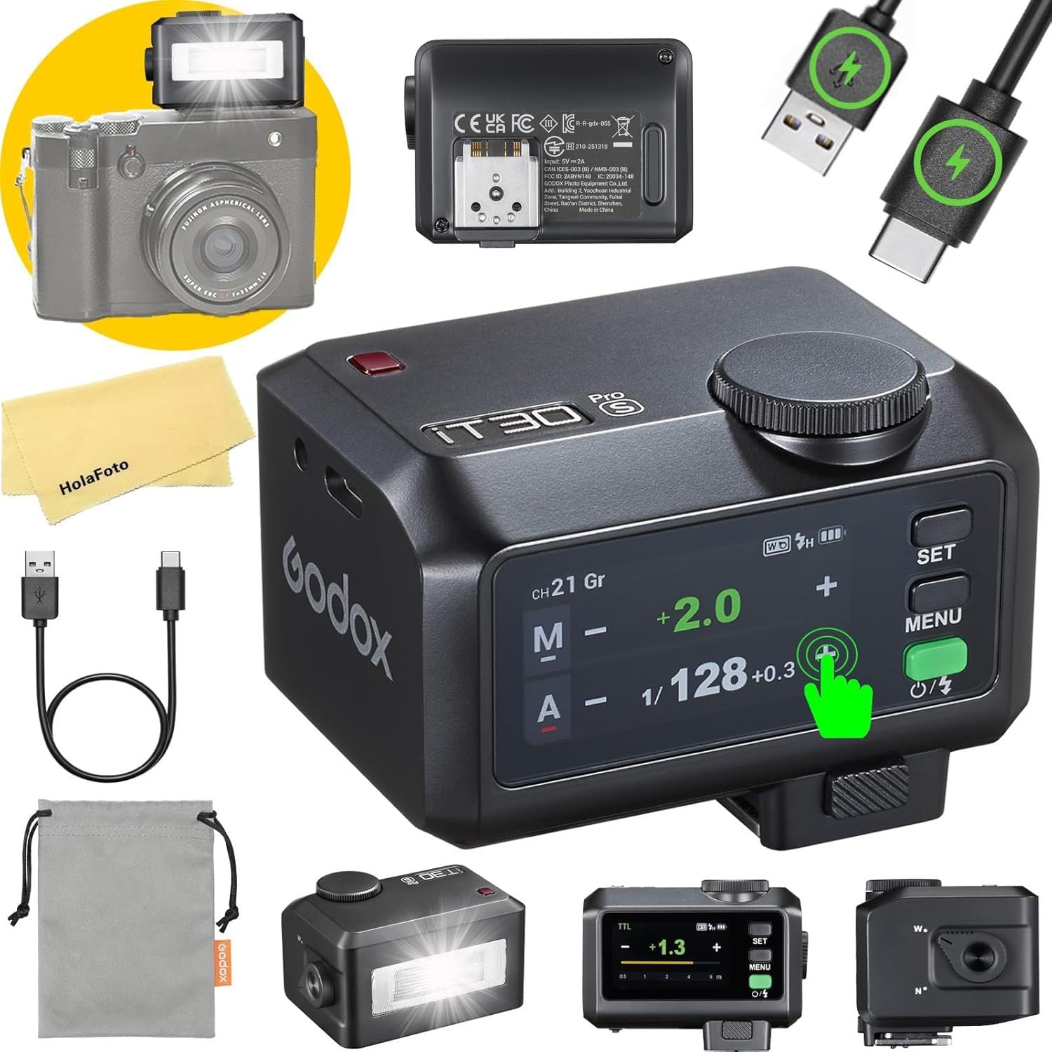 Amazon | Godox iT30Pro S 超軽量ミニTTLフラッシュ、2.4GHzワイヤレス