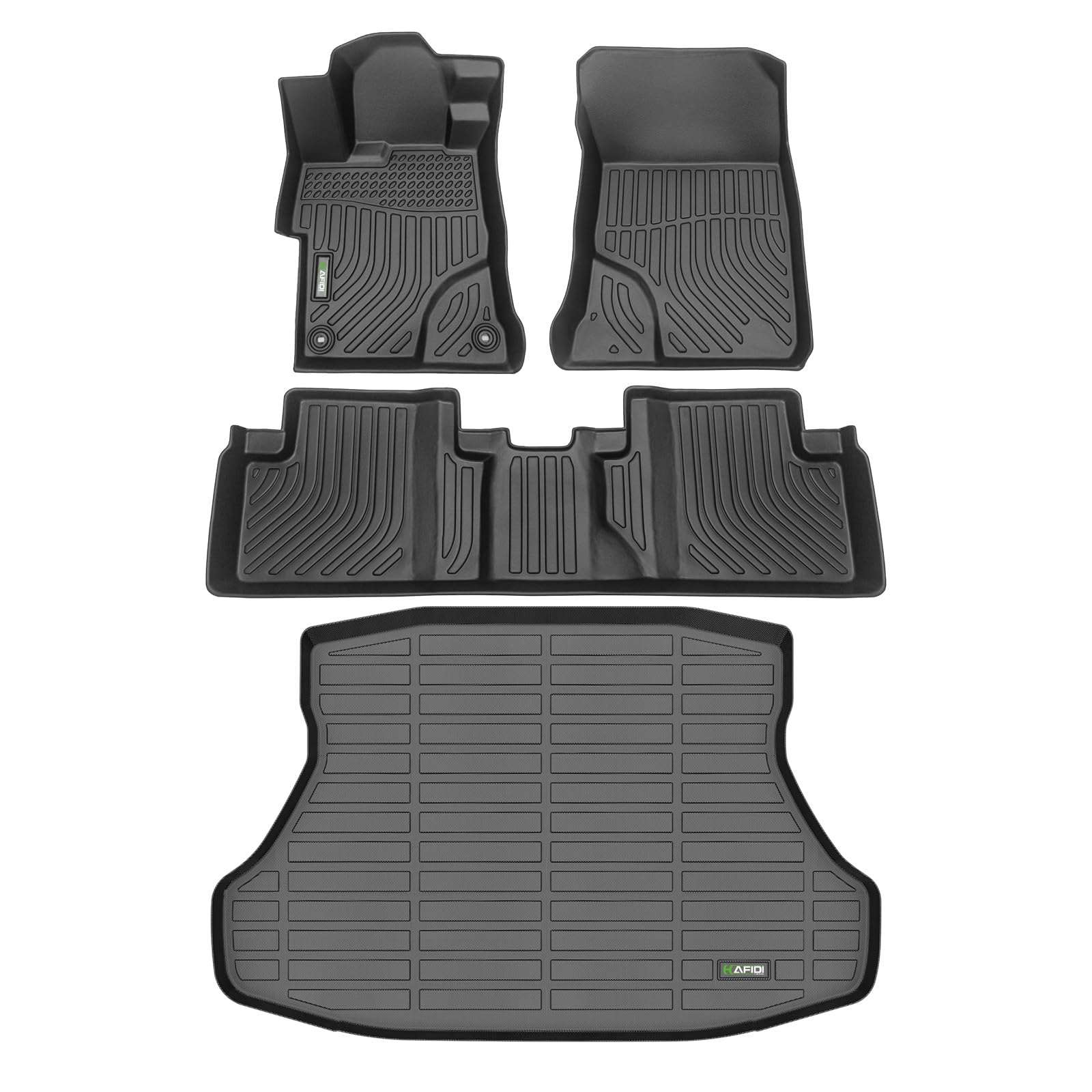 HAFIDI® Floor Mats & Cargo Liner Set Fit for 2015-2012 Honda Civic & Civic Si Only Sedan (Not Coupe) All Weather Protection TPE Anti-Slip Car Full Set Floor Liners Custom Accessories - Black