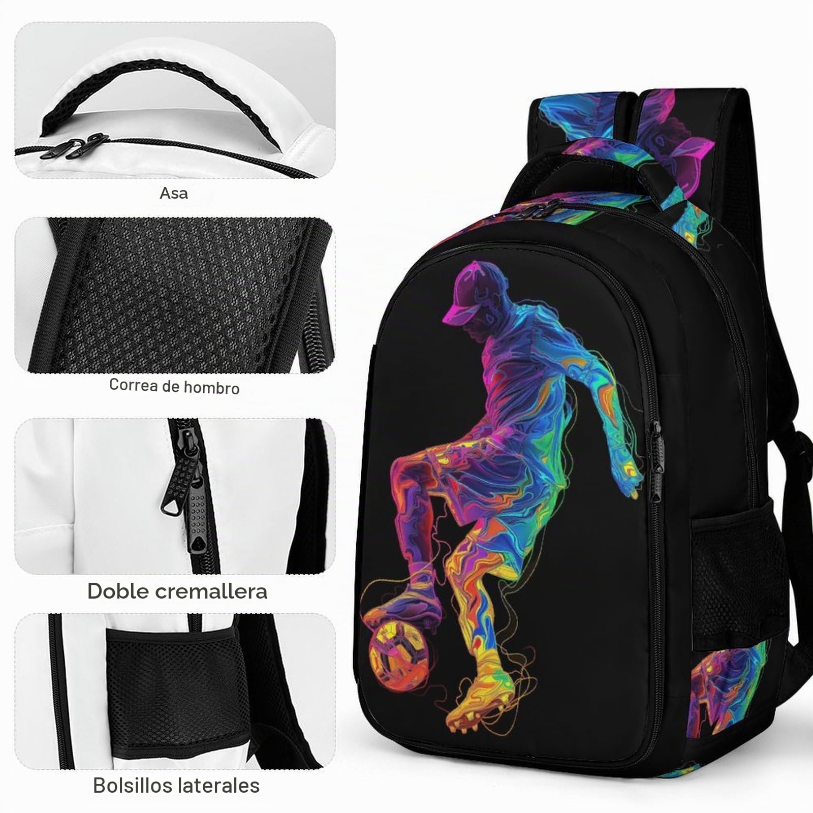 Mochilas Infantiles, Fútbol Fútbol Mochila Escolar Para Niños 3D Estampado Mochila Bolsa De Viaje Bolsas De Viaje De Mochila Escolar