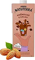 Achocolatado de Amêndoas e Cacau Natuterra 1 Litro Bebida Vegetal 100% Plant Based Sem glúten, sem colesterol, zero soja, fonte de cálcio!
