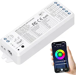EMITEVER WiFi & Bluetooth 5-in-1 LED Controller WT5 Dimmable for DC12-24V PWM LED Strip Lights