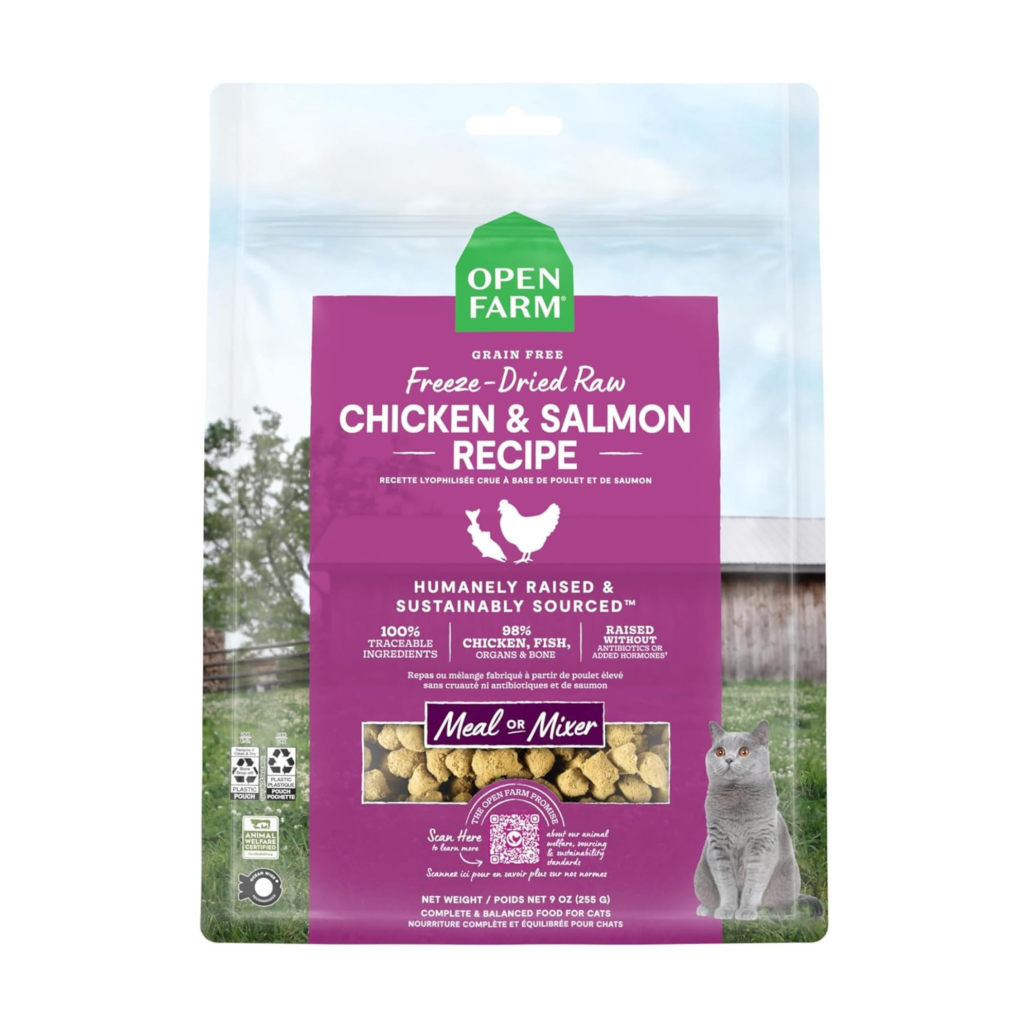 Freeze Dried Raw Chicken & Salmon Dry Cat Food - 99G