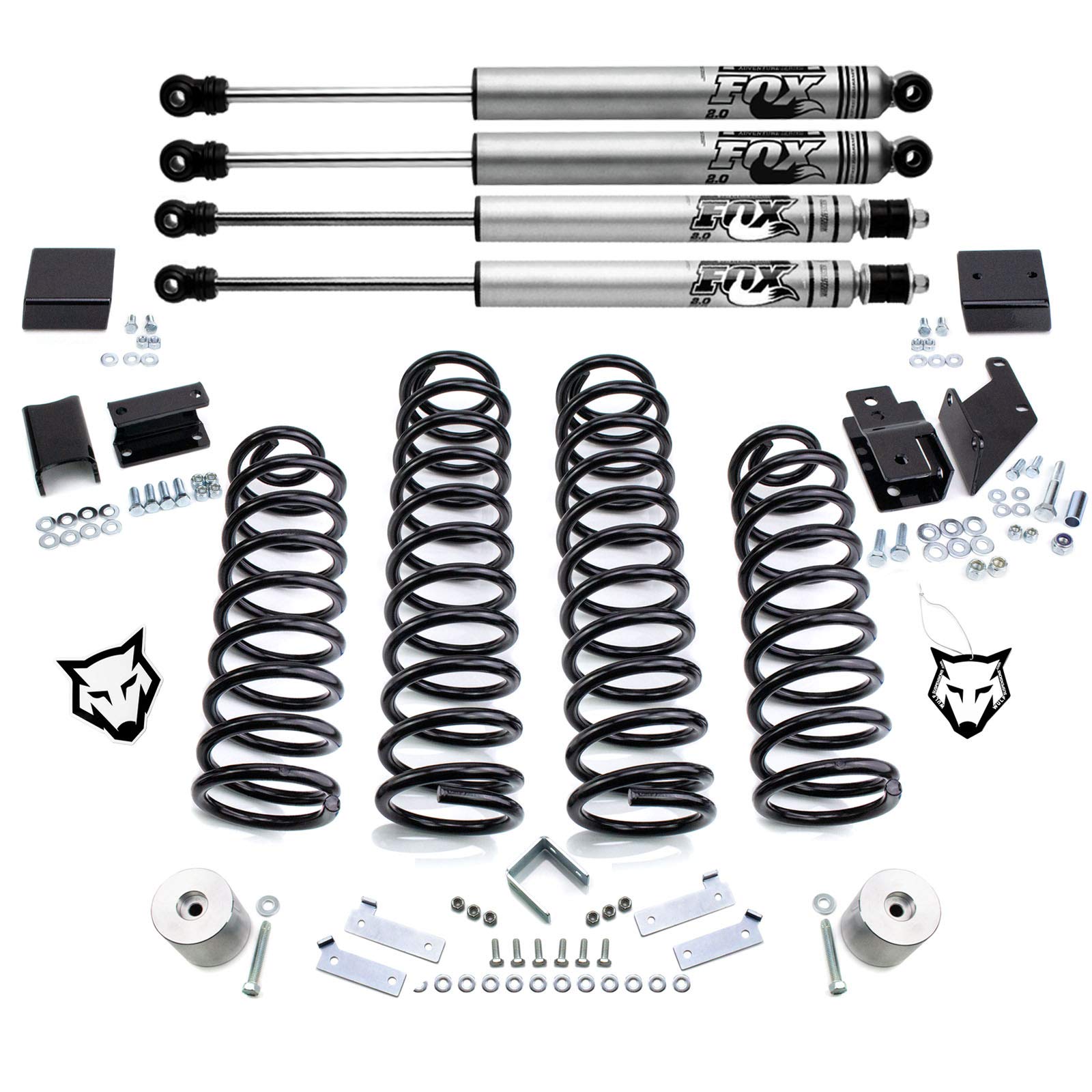 Wulf 3" Lift Kit with Shocks 2007 to 2018 compatible with model Jeep Wrangler JK Wrangler Fox brand shocks included