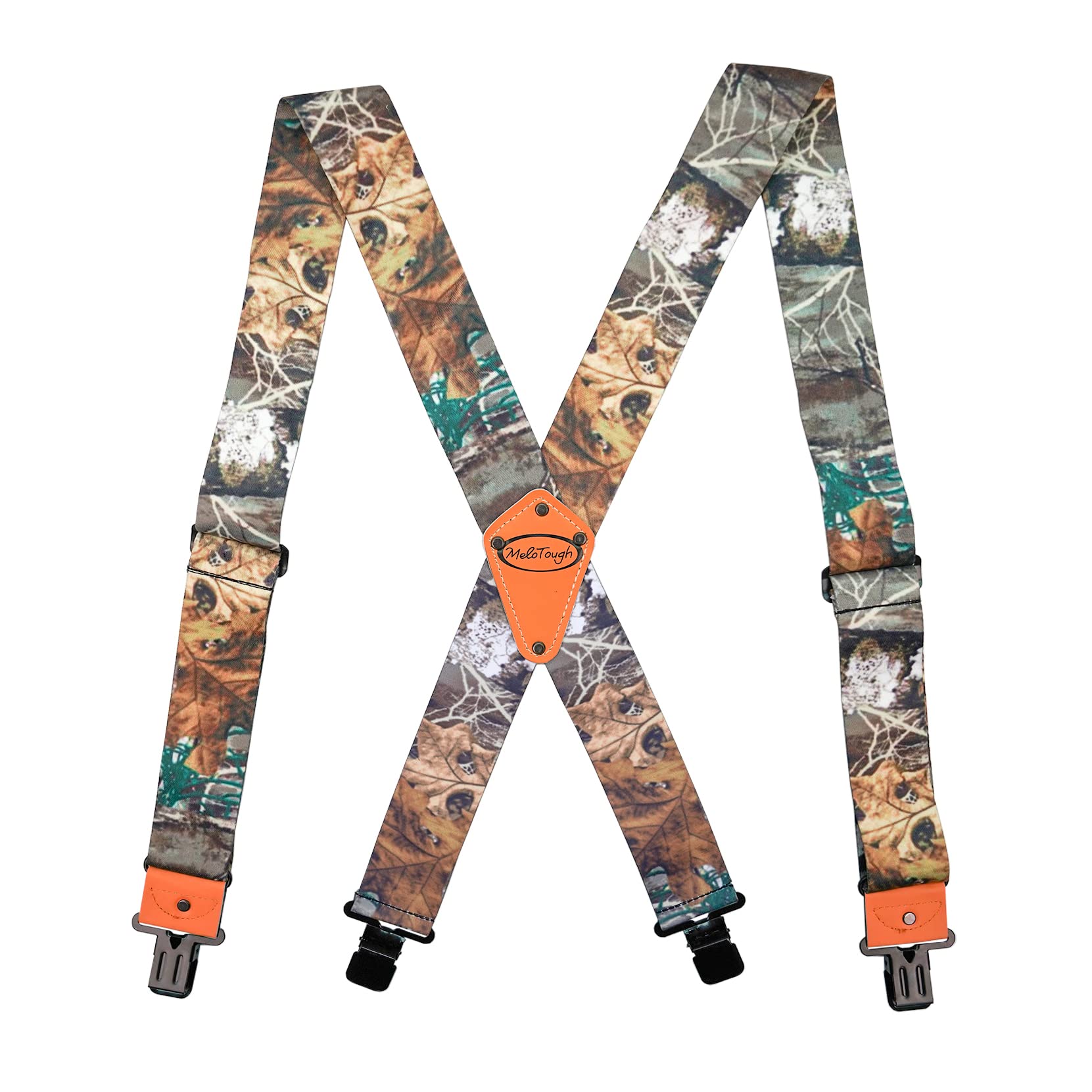 MELOTOUGH Men's Suspender 2" Wide Partial Elastic Strap for Jeans Pants