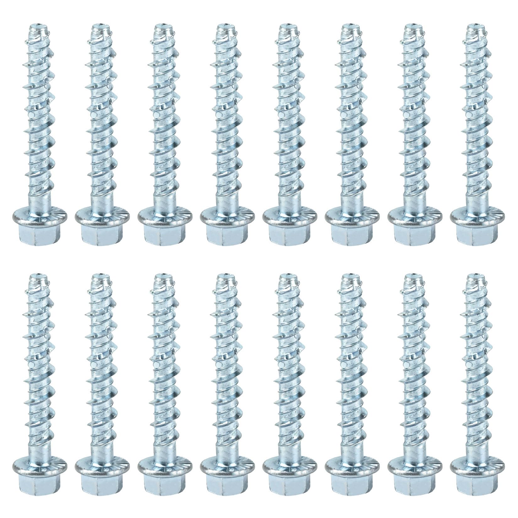Confezione da 30 viti per cemento M6 x 50 mm, set di viti per cemento a testa esagonale, viti per cemento senza tasselli, zincate con rondella, tassello per muratura industriale architettura in