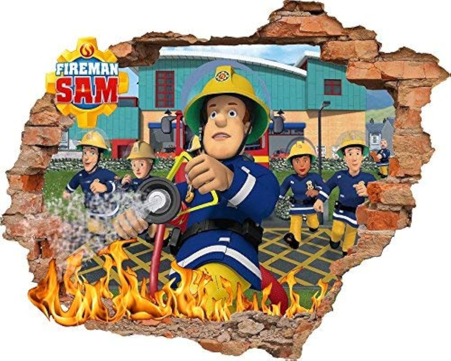 Fireman SAM Wallpaper Sticker 56cm X 62cm Kids Bedroom Boys Girls Wall ...