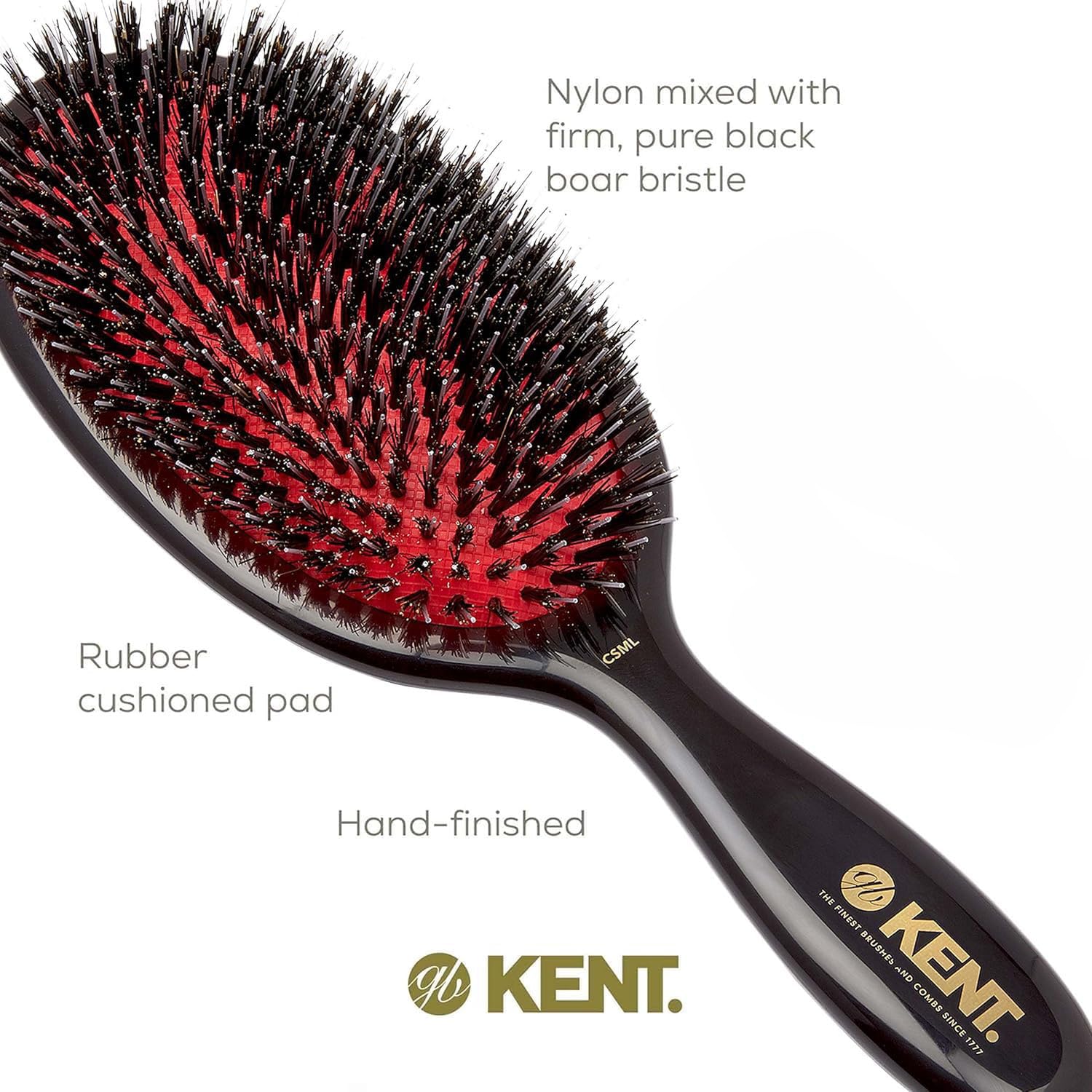 Kent Brushes Cepillo para Cabello Color Negro - 265 gr