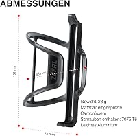 ZEFAL Pulse S2 Oldalsó Kerékpáros Kulacstartó Bal Oldali Nyílással - Carbon Szál - Gravel és MTB - Fekete - 28 g 3