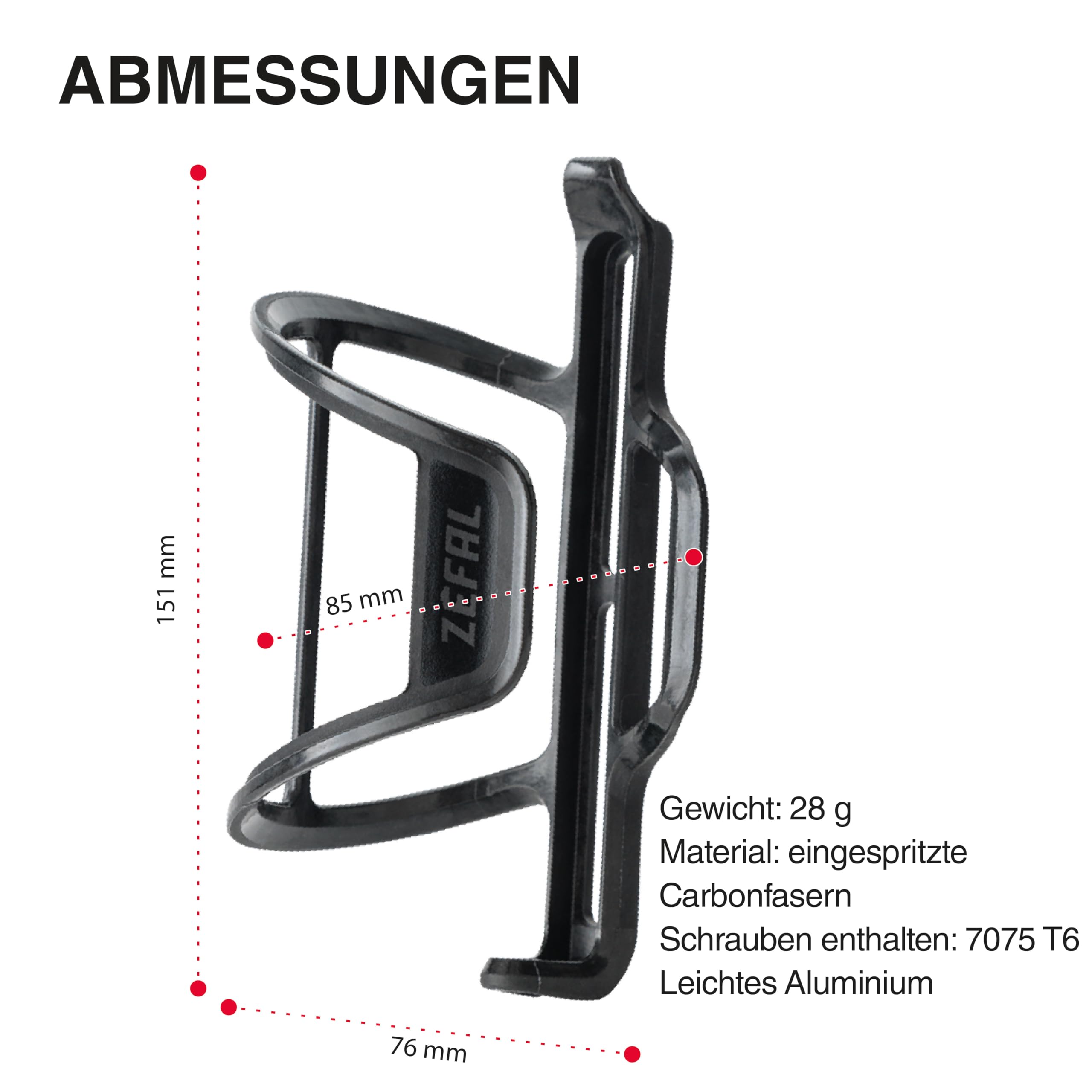 ZEFAL Pulse S2 Set - 2 x Carbon Flaschenhalter Fahrrad Seitlich - Gravel und MTB Flaschenhalter Seitlich Links und Rechts - Leicht und Robust Getränkehalter Fahrrad - 28g x 2