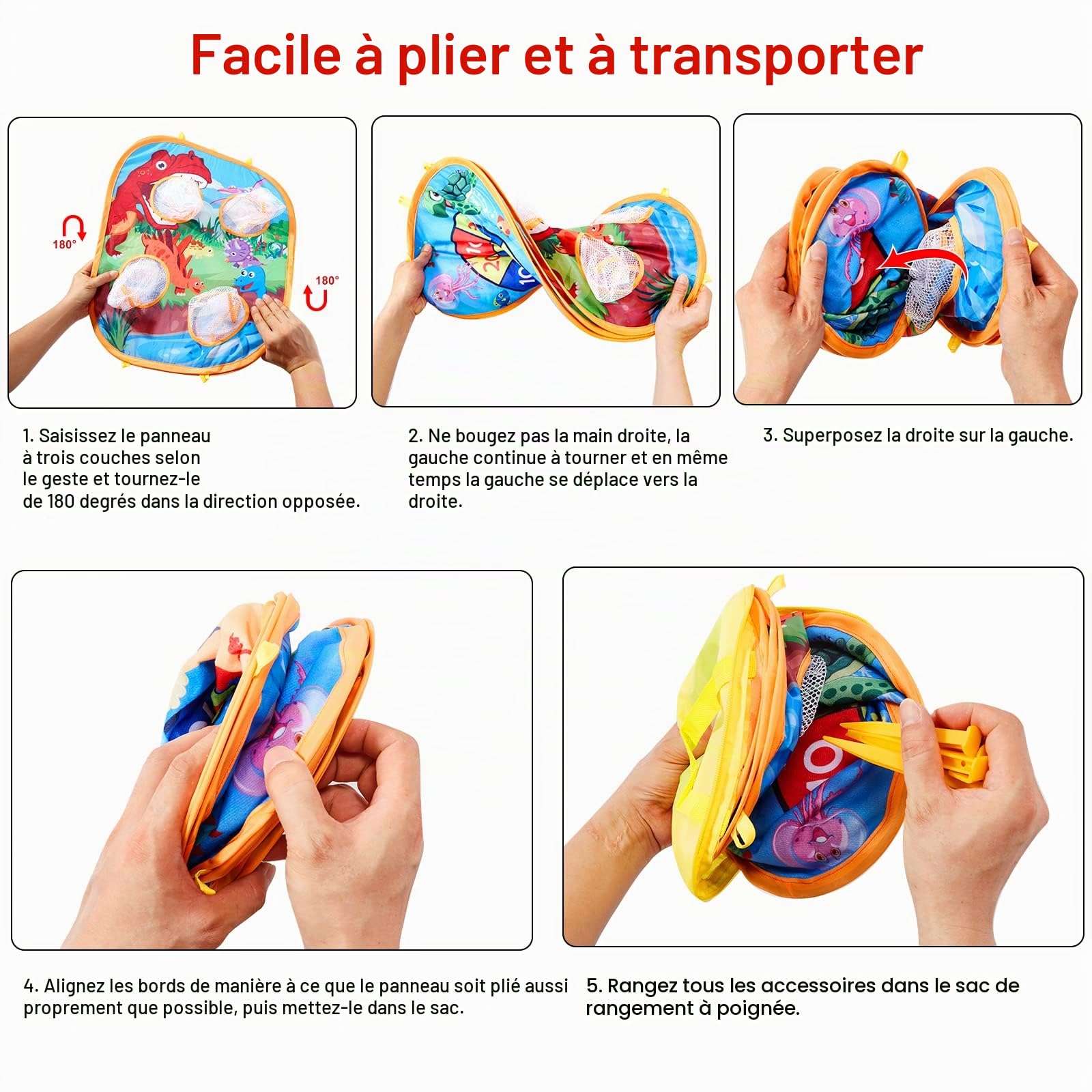 Vdealen Jeu de Lancer avec Sac de Haricots pour 3 à 8 Ans Enfants 3 en 1 Lancer de Sac de Sable Jouets de Fléchettes Cadeau Amusant pour Anniversaire ou Noël Jouets de Fête Intérieurs et Extérieurs