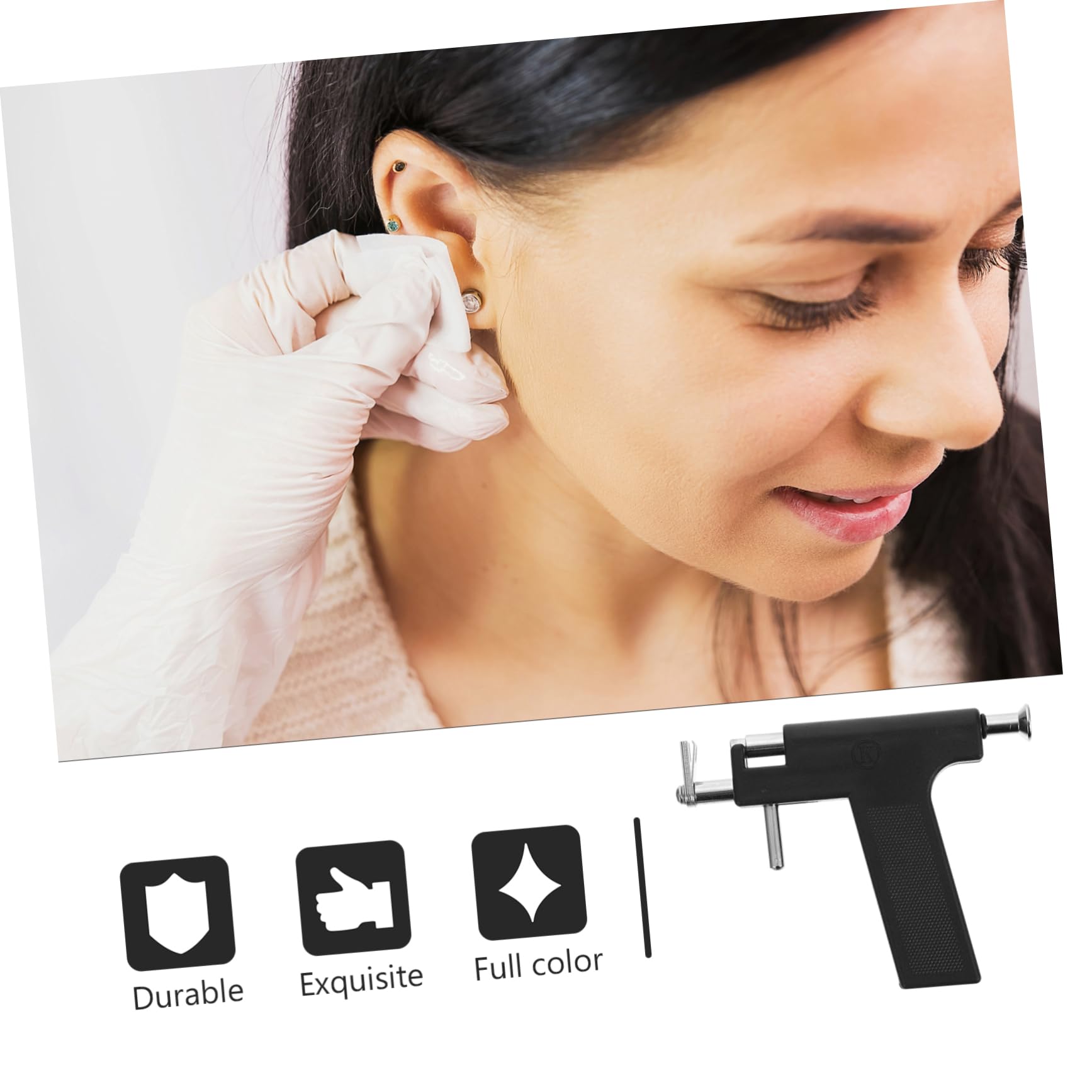 Baluue Safety Ear Kit Tool Tool Kit Includes and Navel Machine Stylish Black Design