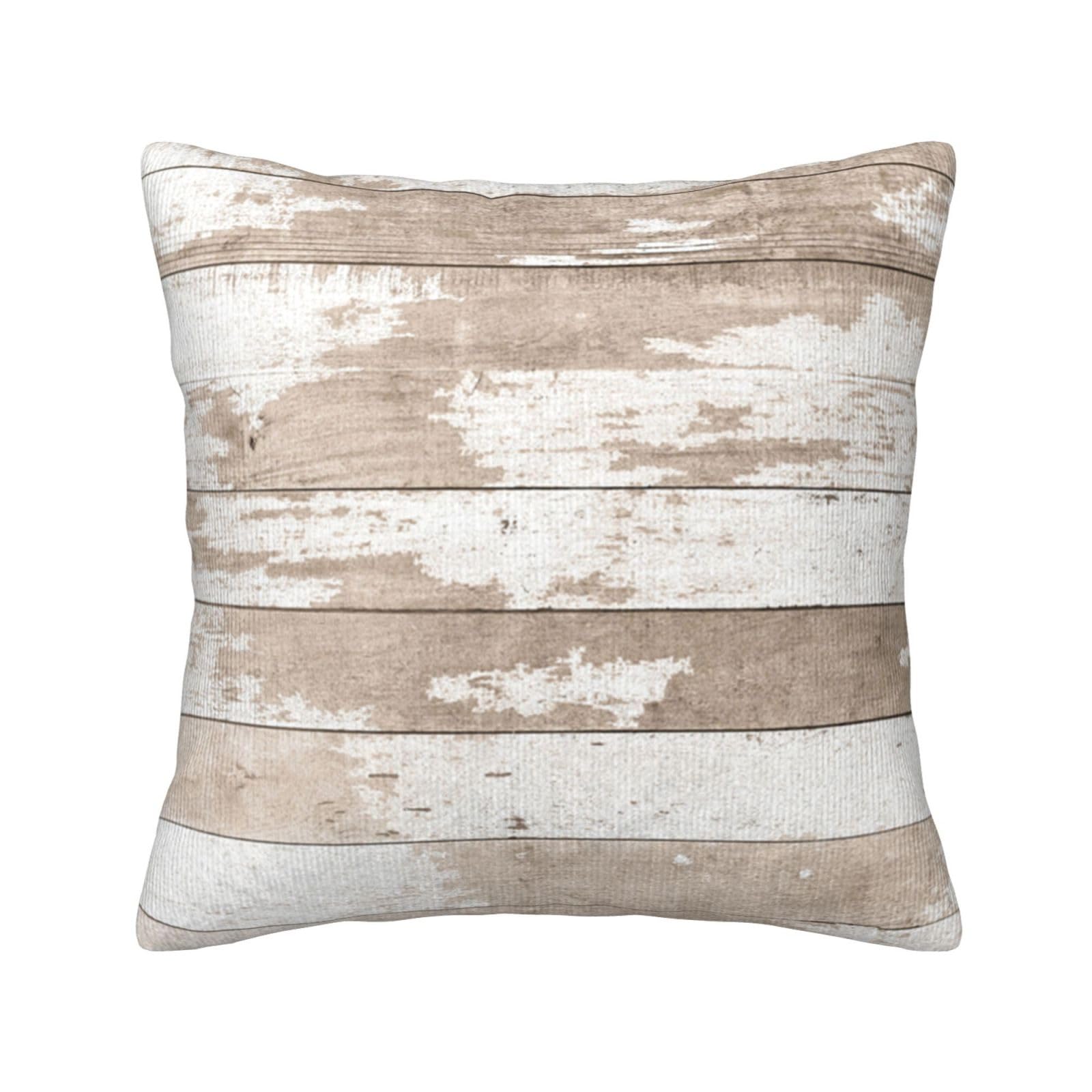 Housses de coussin rustiques pour canapé motif bois de grange déco salon
