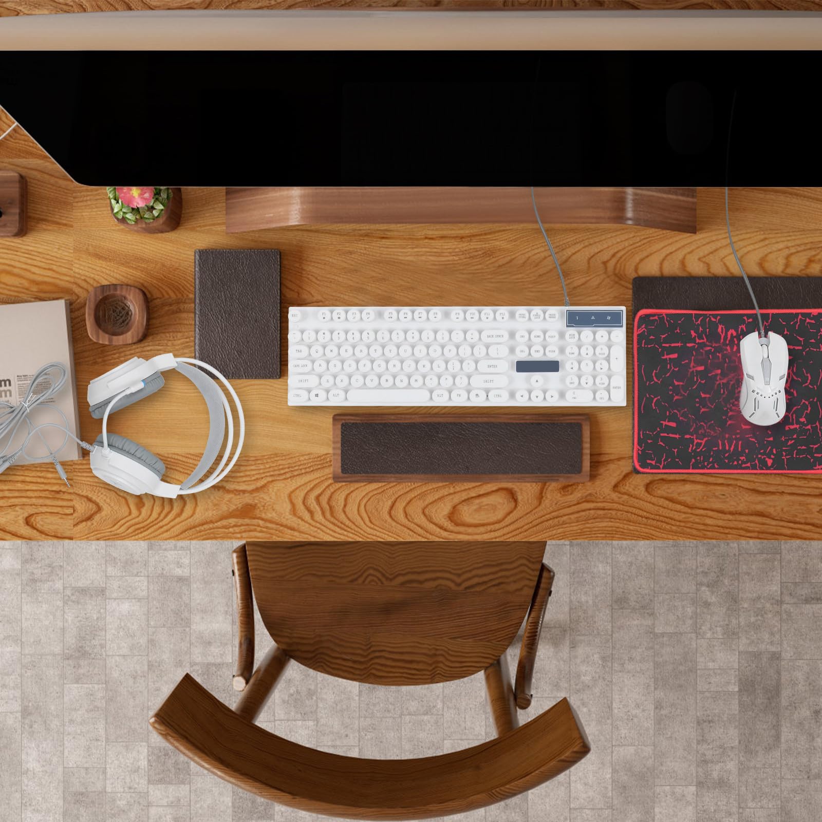 Set Tastiera e Mouse Ergonomici da Gaming Retroilluminazione Rgb, Materiale Abs Resistente, Design Elegante e Funzionale per Ufficio e Gioco, Colore Bianco