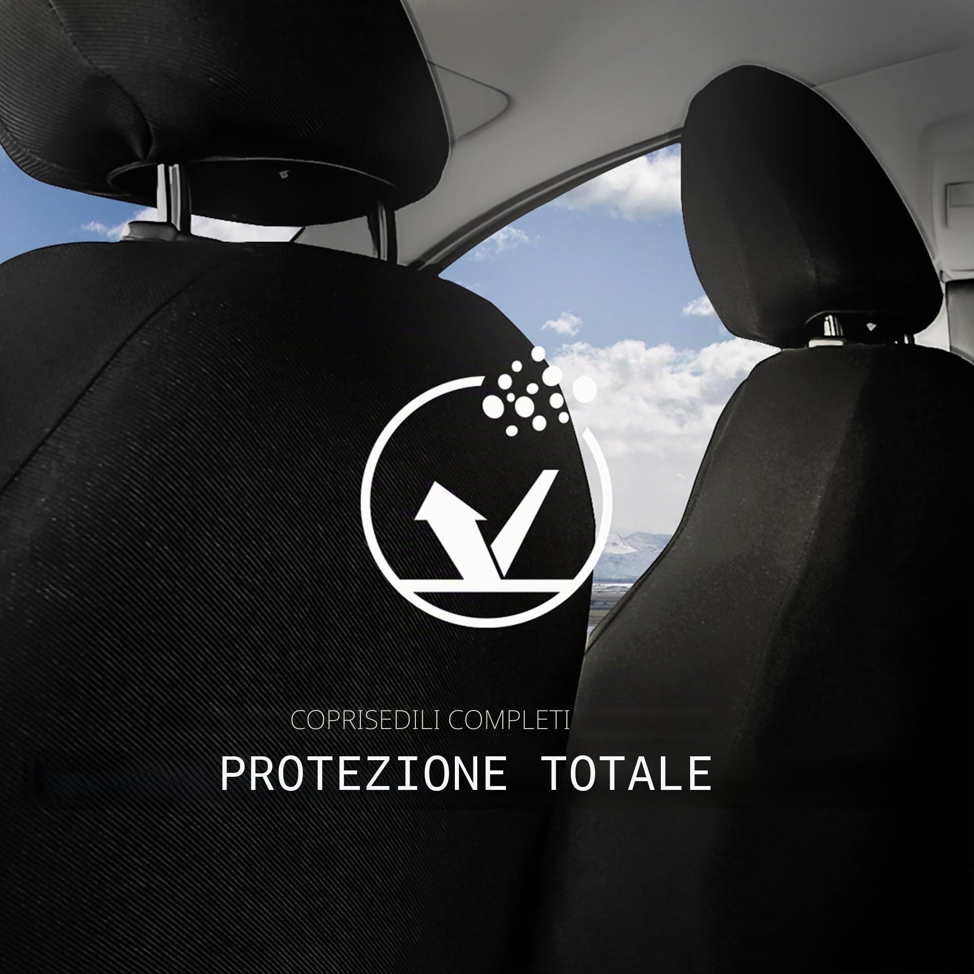 MOTOS Coprisedili universali Copri Sedile Auto per AUDI A3 con Sistema Airbag Attivo, Materiale a Tre Strati, Look Elegante, Personalizzazione Perfetta, Applicazione Versatile per Automobilisti e Con